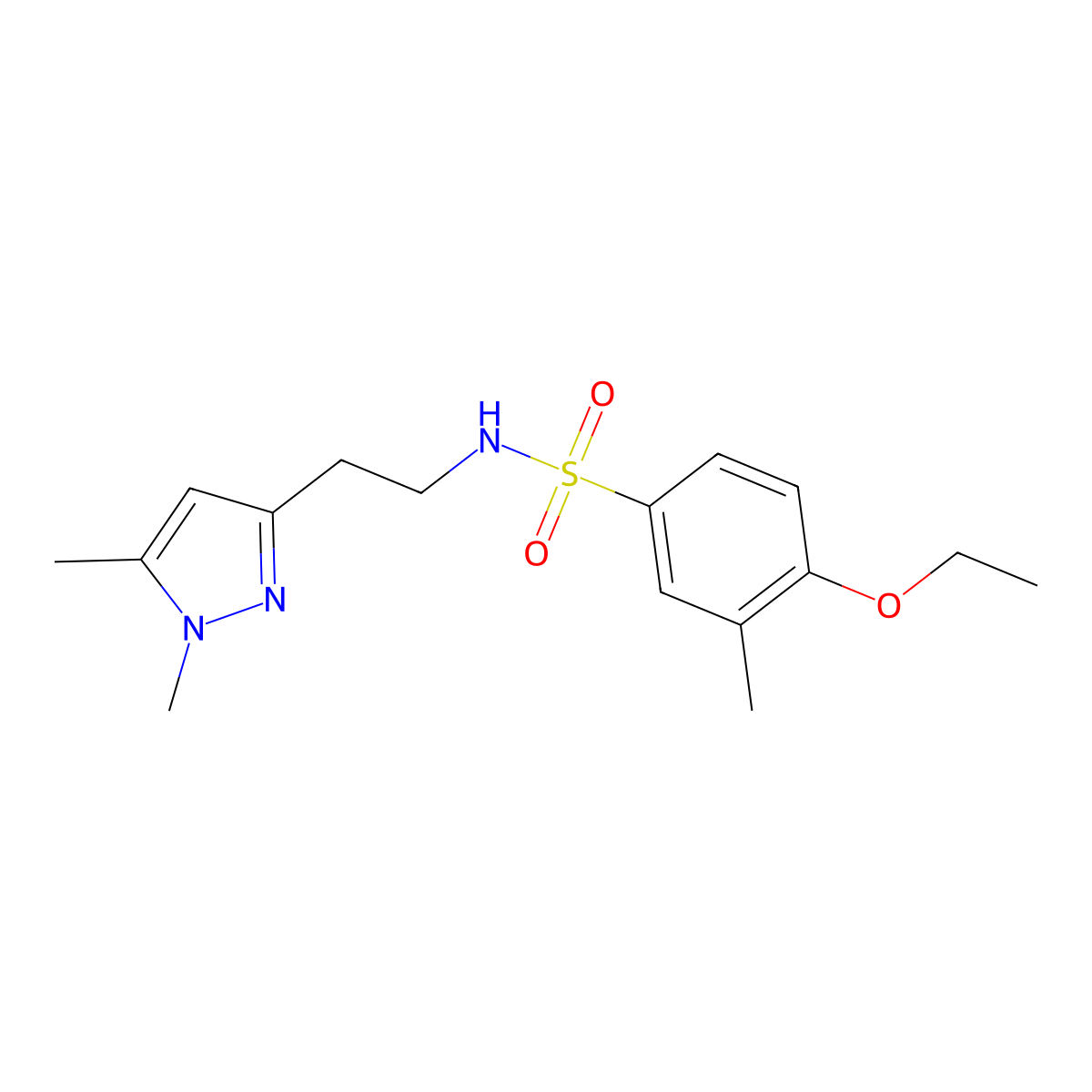N-(2-(1,5-dimethyl-1H-pyrazol-3-yl)ethyl)-4-ethoxy-3-methylbenzenesulfonamide molecular structure, CAS 2034587-22-7