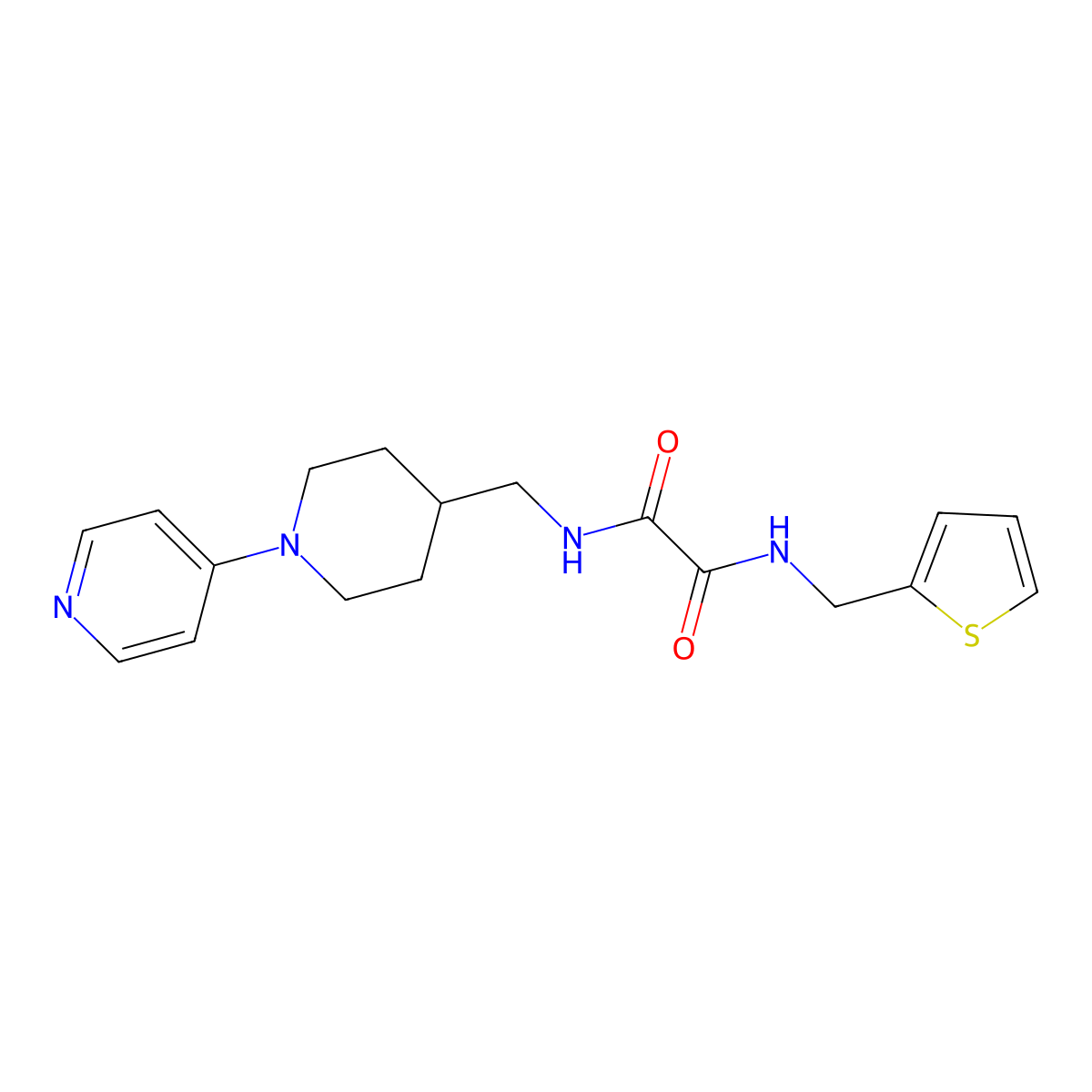 N1-((1-(pyridin-4-yl)piperidin-4-yl)methyl)-N2-(thiophen-2-ylmethyl)oxalamide molecular structure, CAS 2034587-25-0