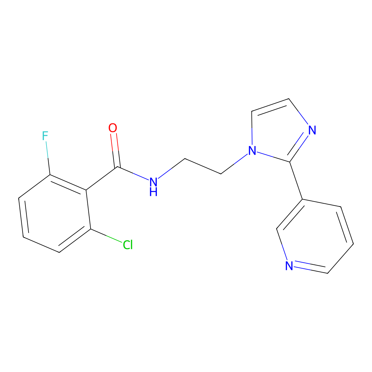 2-chloro-6-fluoro-N-{2-[2-(pyridin-3-yl)-1H-imidazol-1-yl]ethyl}benzamide molecular structure, CAS 2034587-26-1