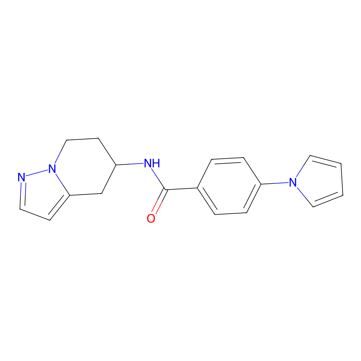 4-(1H-pyrrol-1-yl)-N-(4,5,6,7-tetrahydropyrazolo[1,5-a]pyridin-5-yl)benzamide molecular structure, CAS 2034587-33-0