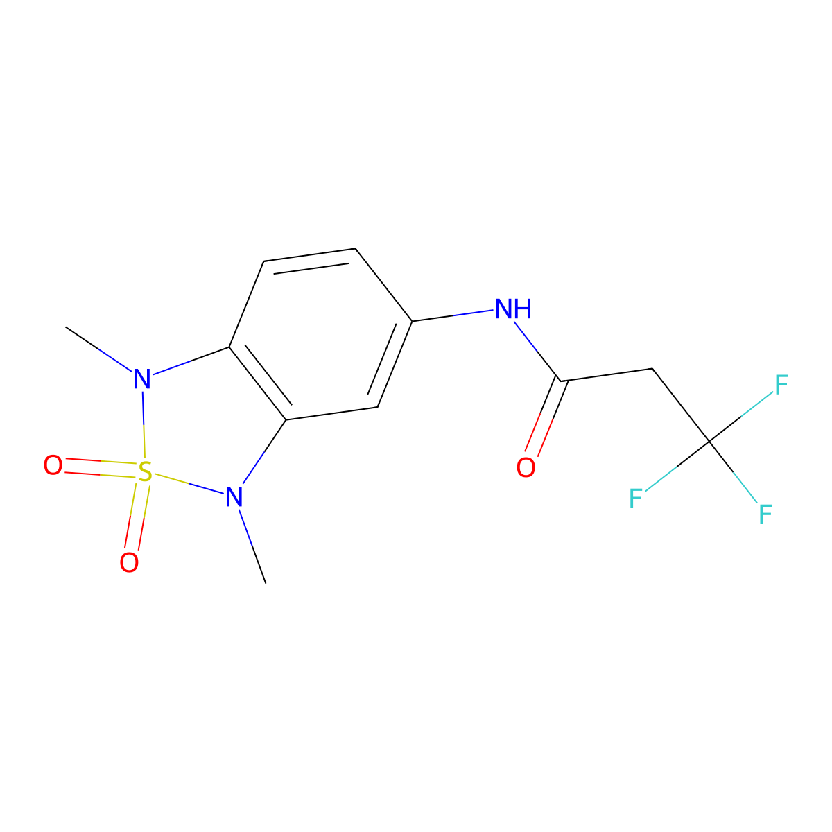 N-(1,3-dimethyl-2,2-dioxido-1,3-dihydrobenzo[c][1,2,5]thiadiazol-5-yl)-3,3,3-trifluoropropanamide molecular structure, CAS 2034587-34-1