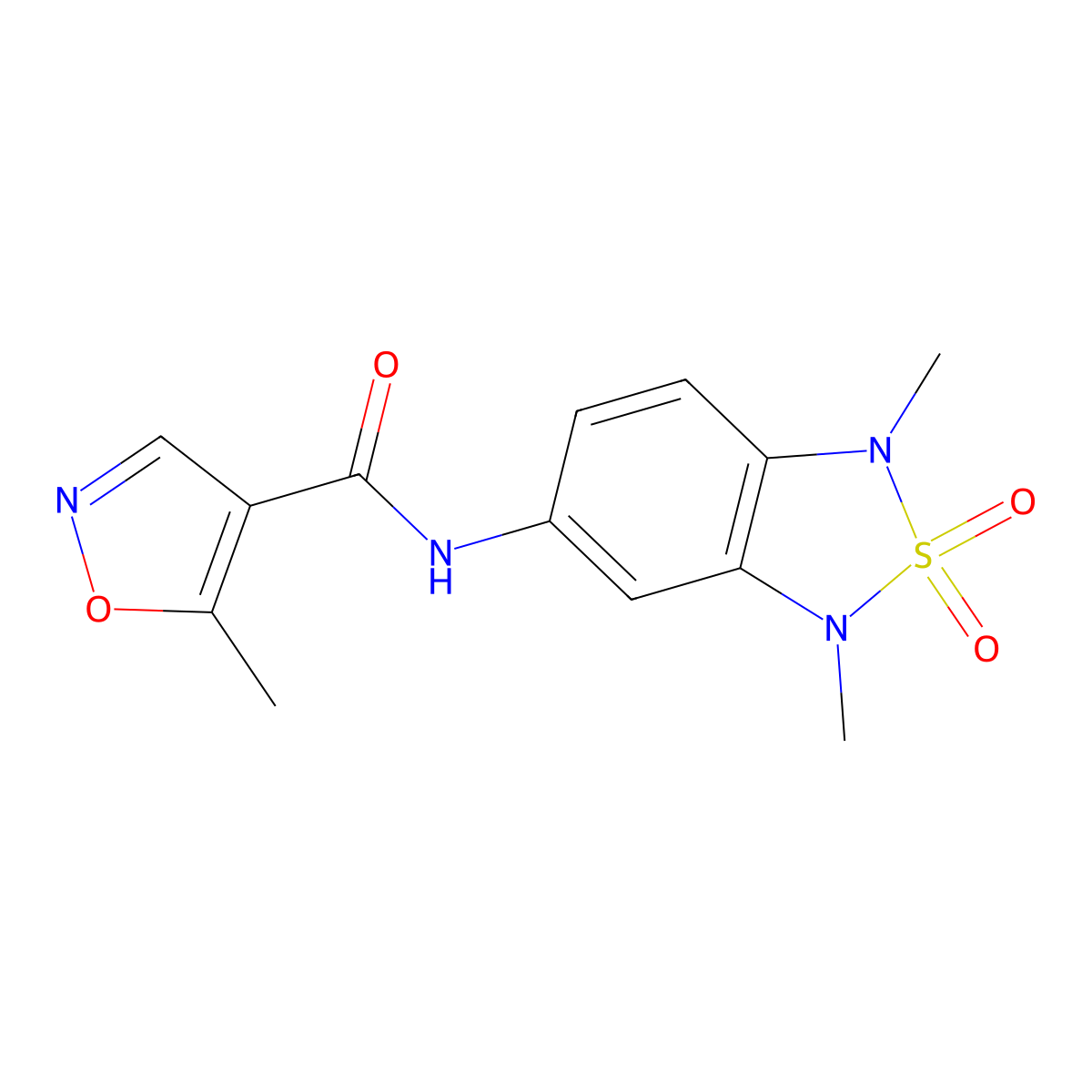 N-(1,3-dimethyl-2,2-dioxido-1,3-dihydrobenzo[c][1,2,5]thiadiazol-5-yl)-5-methylisoxazole-4-carboxamide molecular structure, CAS 2034587-42-1