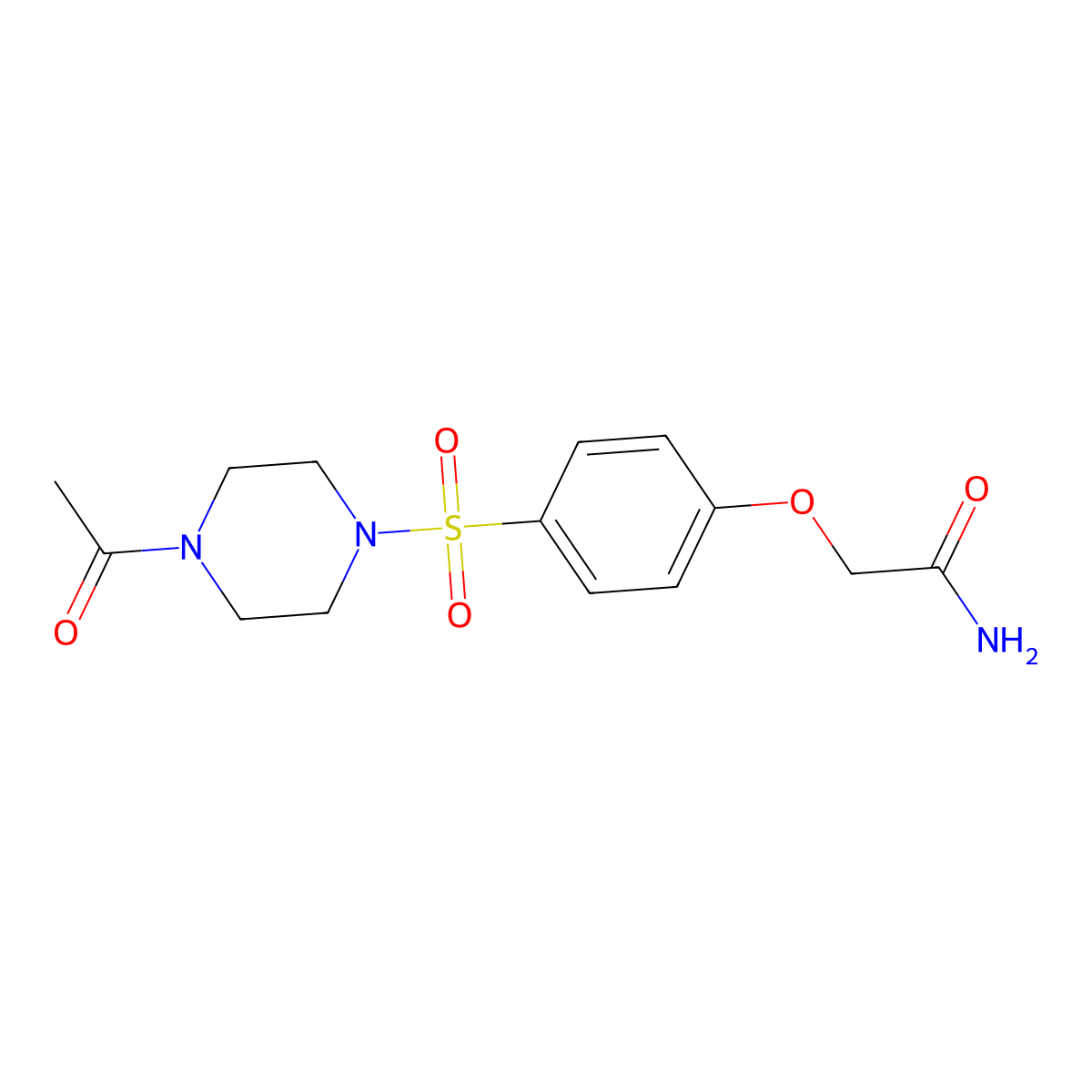 2-{4-[(4-Acetylpiperazin-1-yl)sulfonyl]phenoxy}acetamide molecular structure, CAS 2034587-44-3