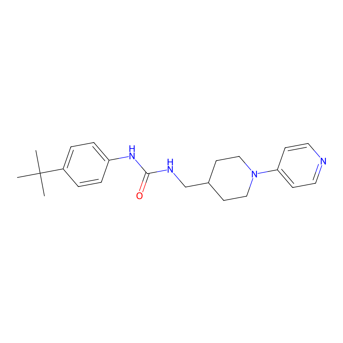 1-(4-(Tert-butyl)phenyl)-3-((1-(pyridin-4-yl)piperidin-4-yl)methyl)urea molecular structure, CAS 2034587-53-4