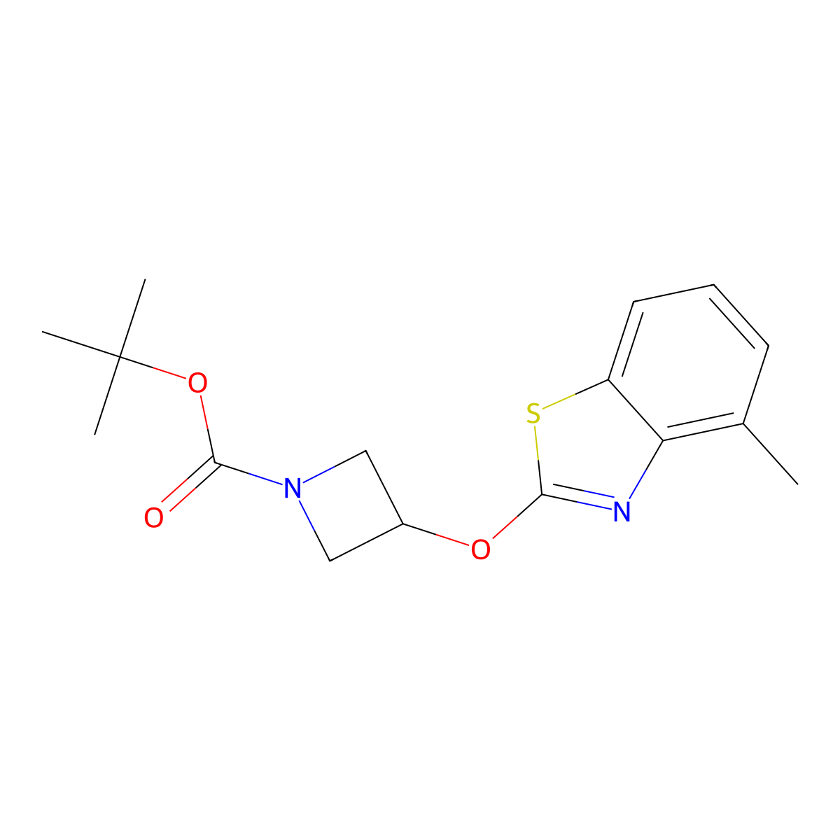 Tert-butyl 3-((4-methylbenzo[d]thiazol-2-yl)oxy)azetidine-1-carboxylate molecular structure, CAS 2034587-54-5