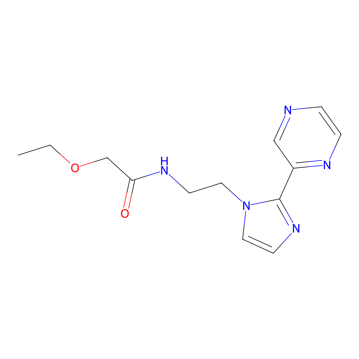 2-ethoxy-N-{2-[2-(pyrazin-2-yl)-1H-imidazol-1-yl]ethyl}acetamide molecular structure, CAS 2034587-55-6