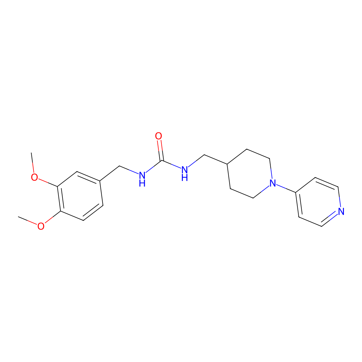 1-(3,4-Dimethoxybenzyl)-3-((1-(pyridin-4-yl)piperidin-4-yl)methyl)urea molecular structure, CAS 2034587-60-3