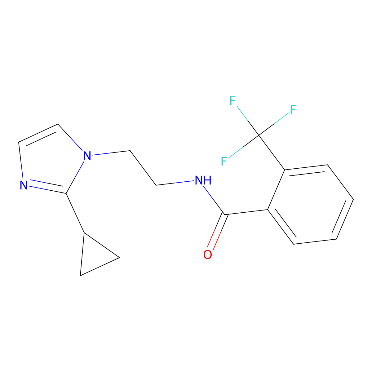 N-[2-(2-cyclopropyl-1H-imidazol-1-yl)ethyl]-2-(trifluoromethyl)benzamide molecular structure, CAS 2034587-84-1