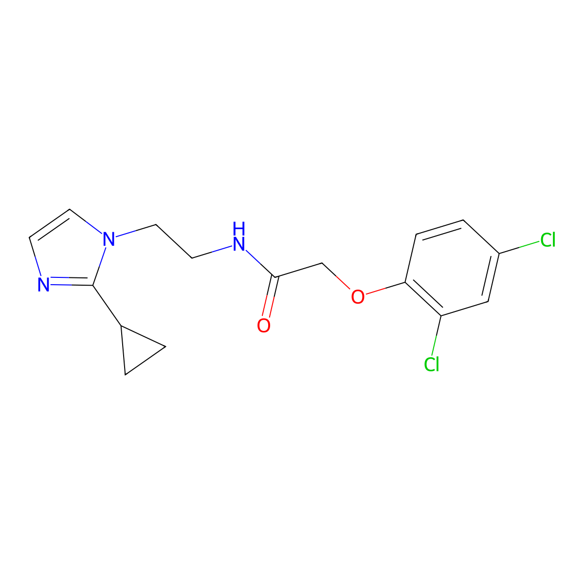 N-[2-(2-cyclopropyl-1H-imidazol-1-yl)ethyl]-2-(2,4-dichlorophenoxy)acetamide molecular structure, CAS 2034587-95-4