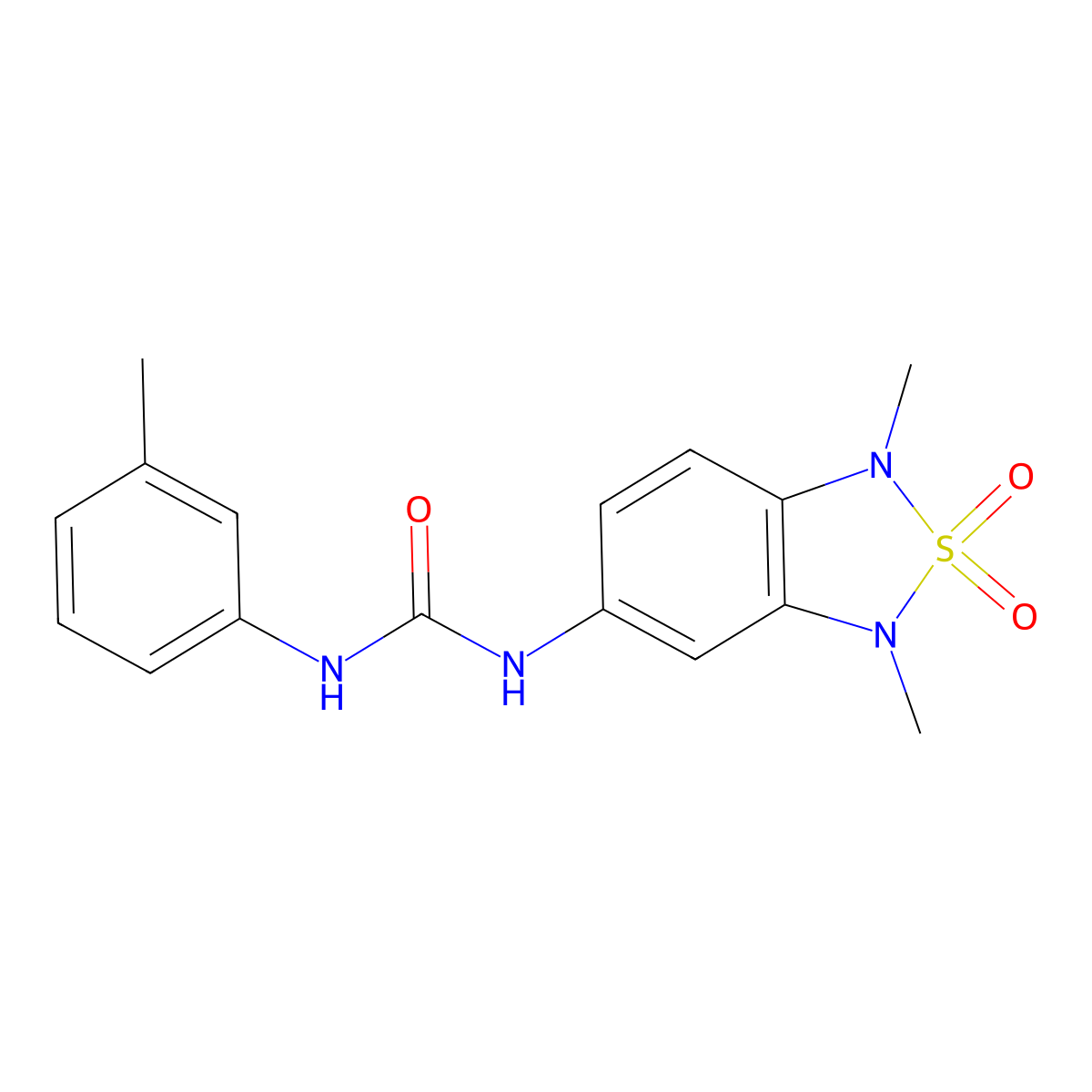 1-(1,3-Dimethyl-2,2-dioxido-1,3-dihydrobenzo[c][1,2,5]thiadiazol-5-yl)-3-(m-tolyl)urea molecular structure, CAS 2034587-97-6