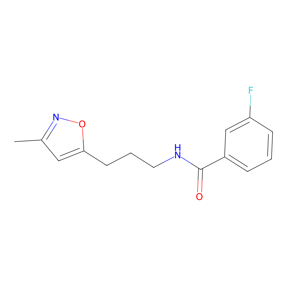 3-fluoro-N-(3-(3-methylisoxazol-5-yl)propyl)benzamide molecular structure, CAS 2034587-99-8