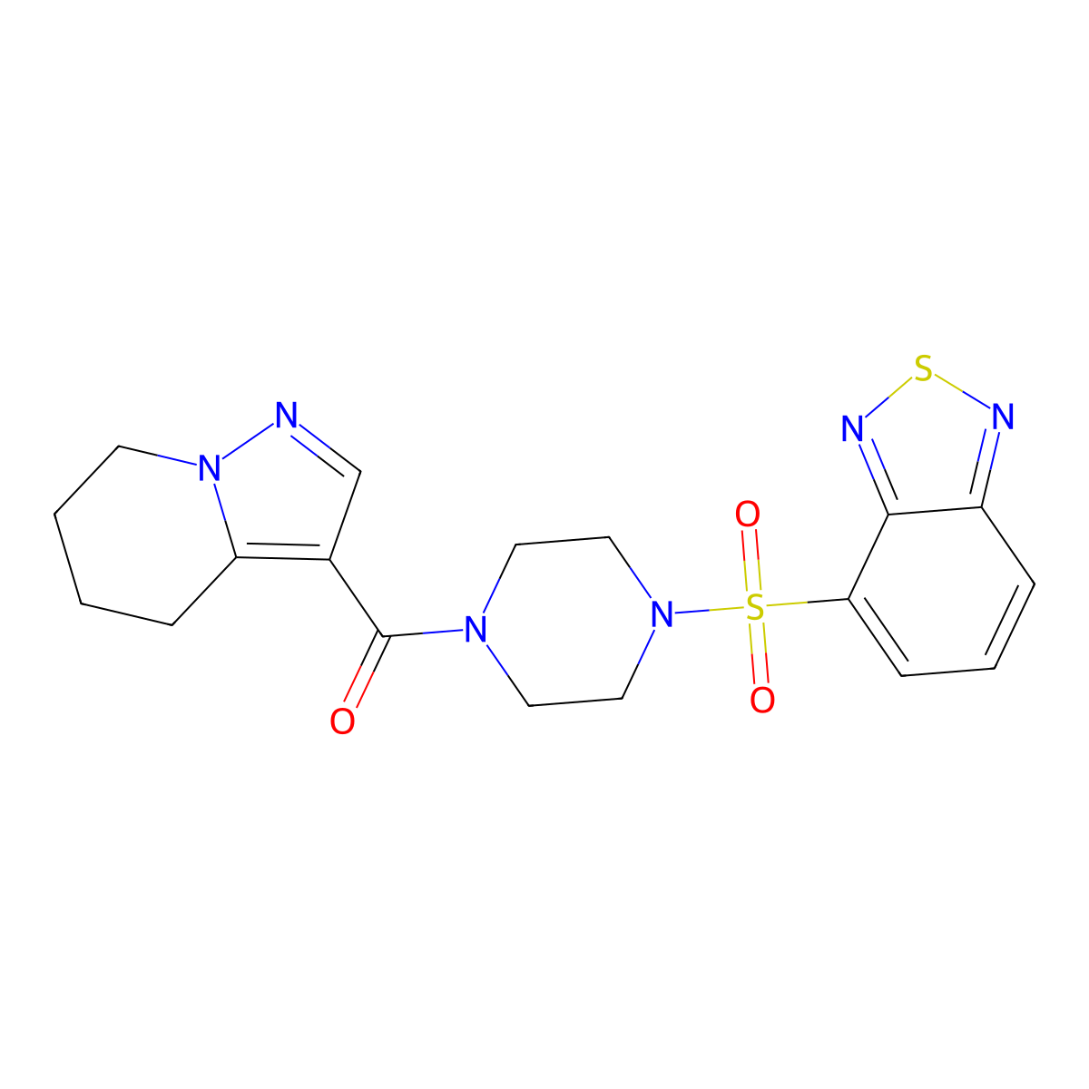 (4-(Benzo[c][1,2,5]thiadiazol-4-ylsulfonyl)piperazin-1-yl)(4,5,6,7-tetrahydropyrazolo[1,5-a]pyridin-3-yl)methanone molecular structure, CAS 2034588-07-1