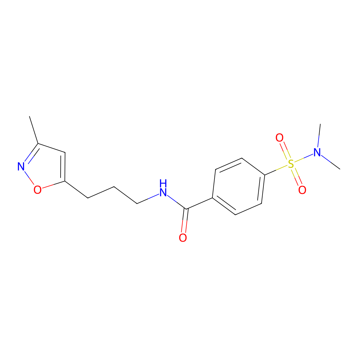 4-(N,N-dimethylsulfamoyl)-N-(3-(3-methylisoxazol-5-yl)propyl)benzamide molecular structure, CAS 2034588-21-9