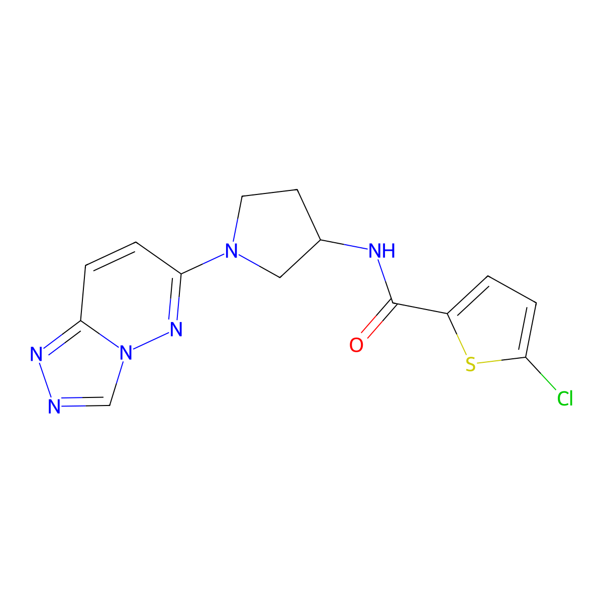 N-(1-([1,2,4]triazolo[4,3-b]pyridazin-6-yl)pyrrolidin-3-yl)-5-chlorothiophene-2-carboxamide molecular structure, CAS 2034588-24-2