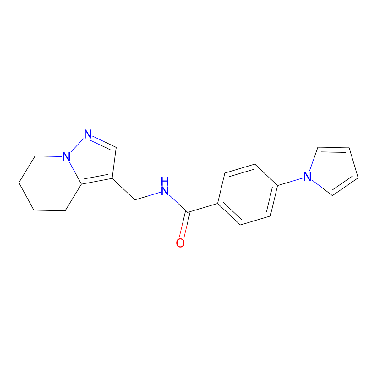 4-(1H-pyrrol-1-yl)-N-((4,5,6,7-tetrahydropyrazolo[1,5-a]pyridin-3-yl)methyl)benzamide molecular structure, CAS 2034588-26-4