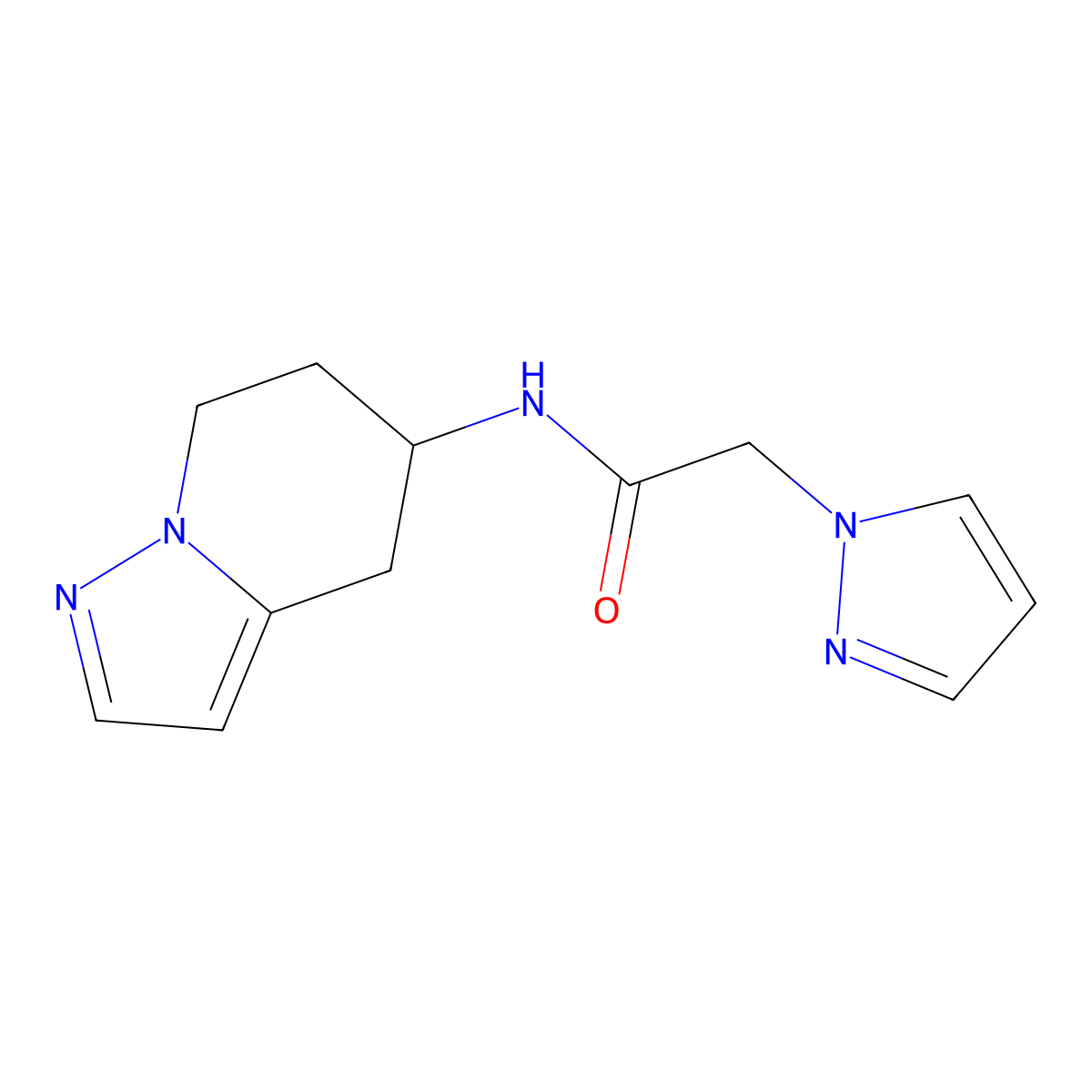 2-(1H-pyrazol-1-yl)-N-(4,5,6,7-tetrahydropyrazolo[1,5-a]pyridin-5-yl)acetamide molecular structure, CAS 2034588-36-6