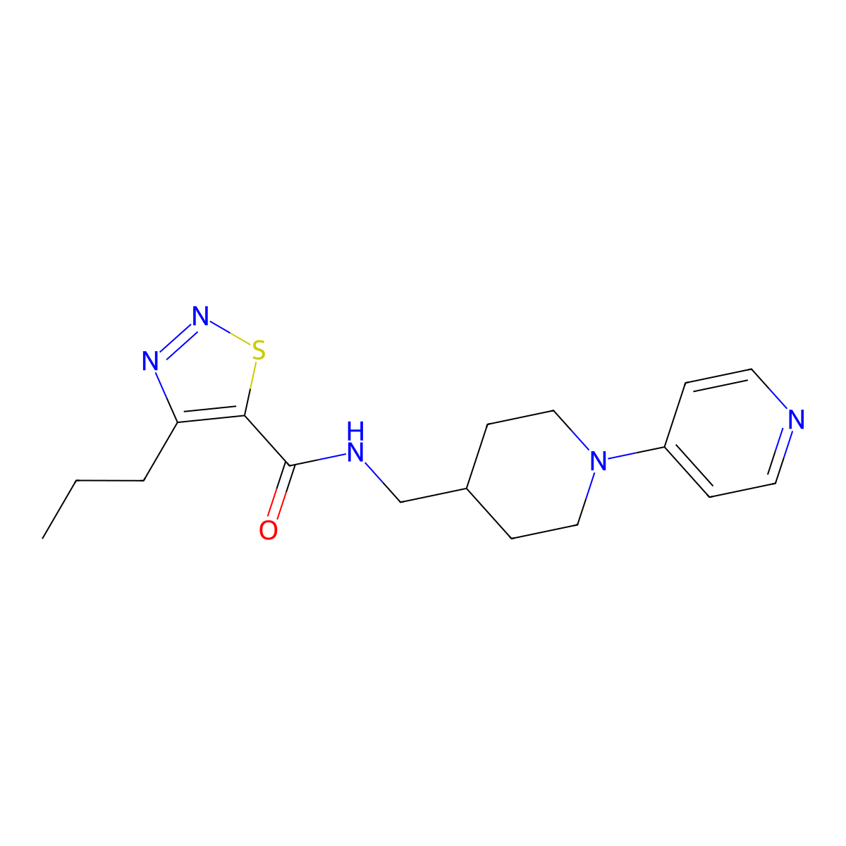 4-propyl-N-{[1-(pyridin-4-yl)piperidin-4-yl]methyl}-1,2,3-thiadiazole-5-carboxamide molecular structure, CAS 2034588-47-9