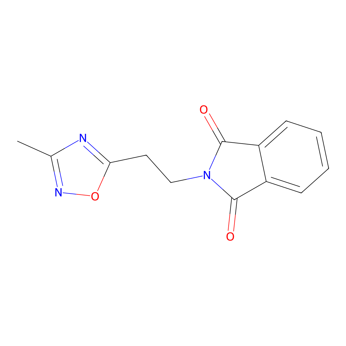 2-(2-(3-Methyl-1,2,4-oxadiazol-5-yl)ethyl)isoindoline-1,3-dione molecular structure, CAS 2034588-50-4