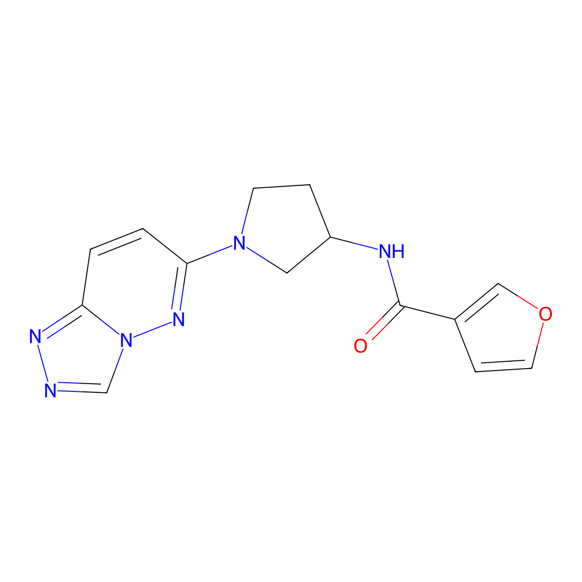 N-(1-([1,2,4]triazolo[4,3-b]pyridazin-6-yl)pyrrolidin-3-yl)furan-3-carboxamide molecular structure, CAS 2034588-56-0