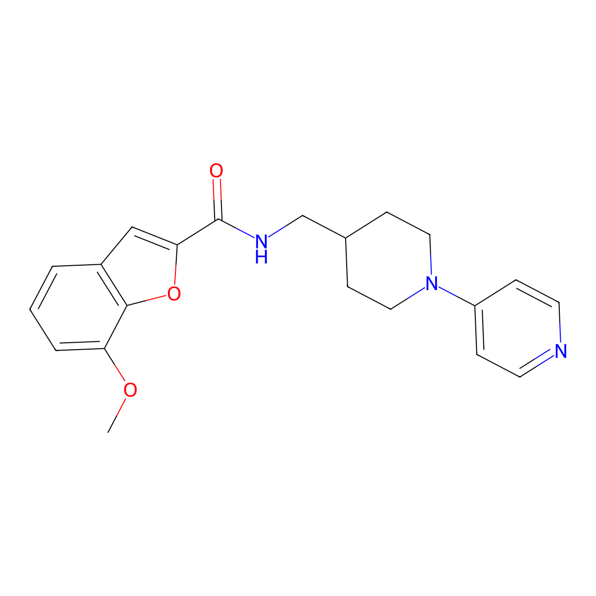 7-methoxy-N-((1-(pyridin-4-yl)piperidin-4-yl)methyl)benzofuran-2-carboxamide molecular structure, CAS 2034588-66-2