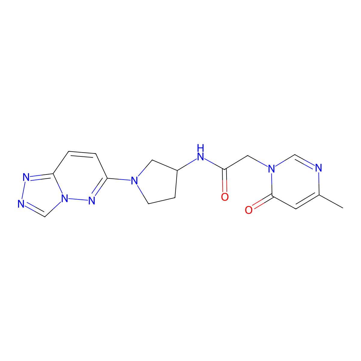N-(1-([1,2,4]triazolo[4,3-b]pyridazin-6-yl)pyrrolidin-3-yl)-2-(4-methyl-6-oxopyrimidin-1(6H)-yl)acetamide molecular structure, CAS 2034588-69-5