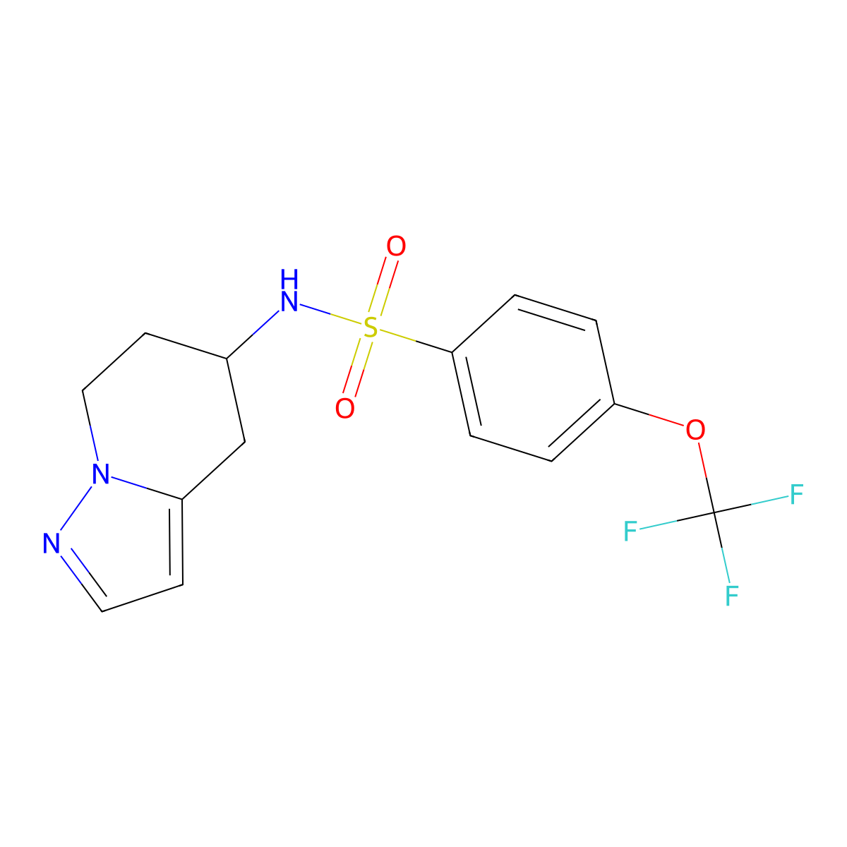 N-(4,5,6,7-tetrahydropyrazolo[1,5-a]pyridin-5-yl)-4-(trifluoromethoxy)benzenesulfonamide molecular structure, CAS 2034588-70-8