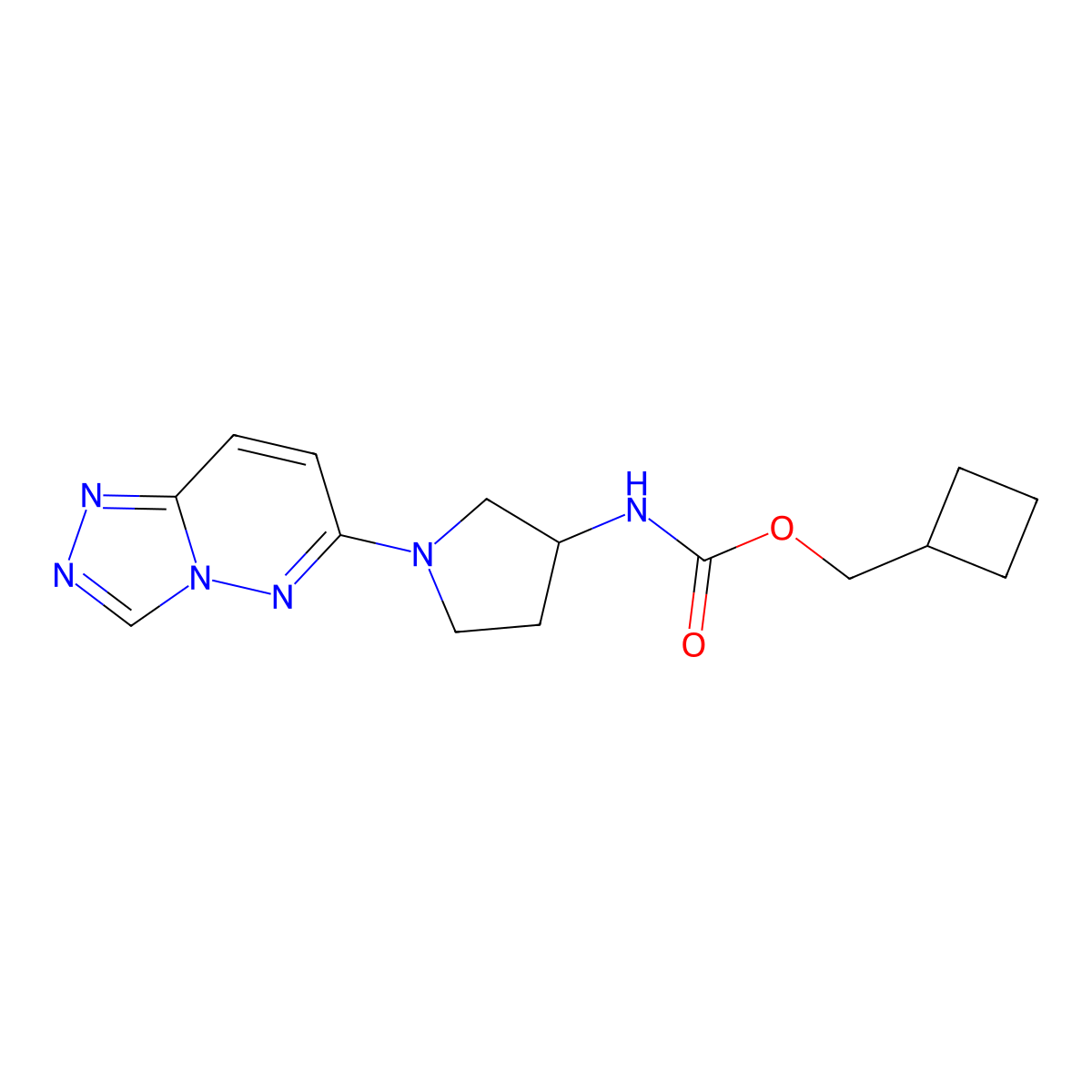 Cyclobutylmethyl (1-([1,2,4]triazolo[4,3-b]pyridazin-6-yl)pyrrolidin-3-yl)carbamate molecular structure, CAS 2034588-79-7