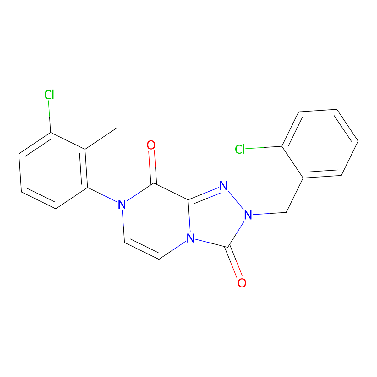 7-(3-chloro-2-methylphenyl)-2-(2-chlorobenzyl)-[1,2,4]triazolo[4,3-a]pyrazine-3,8(2H,7H)-dione molecular structure, CAS 2034588-87-7