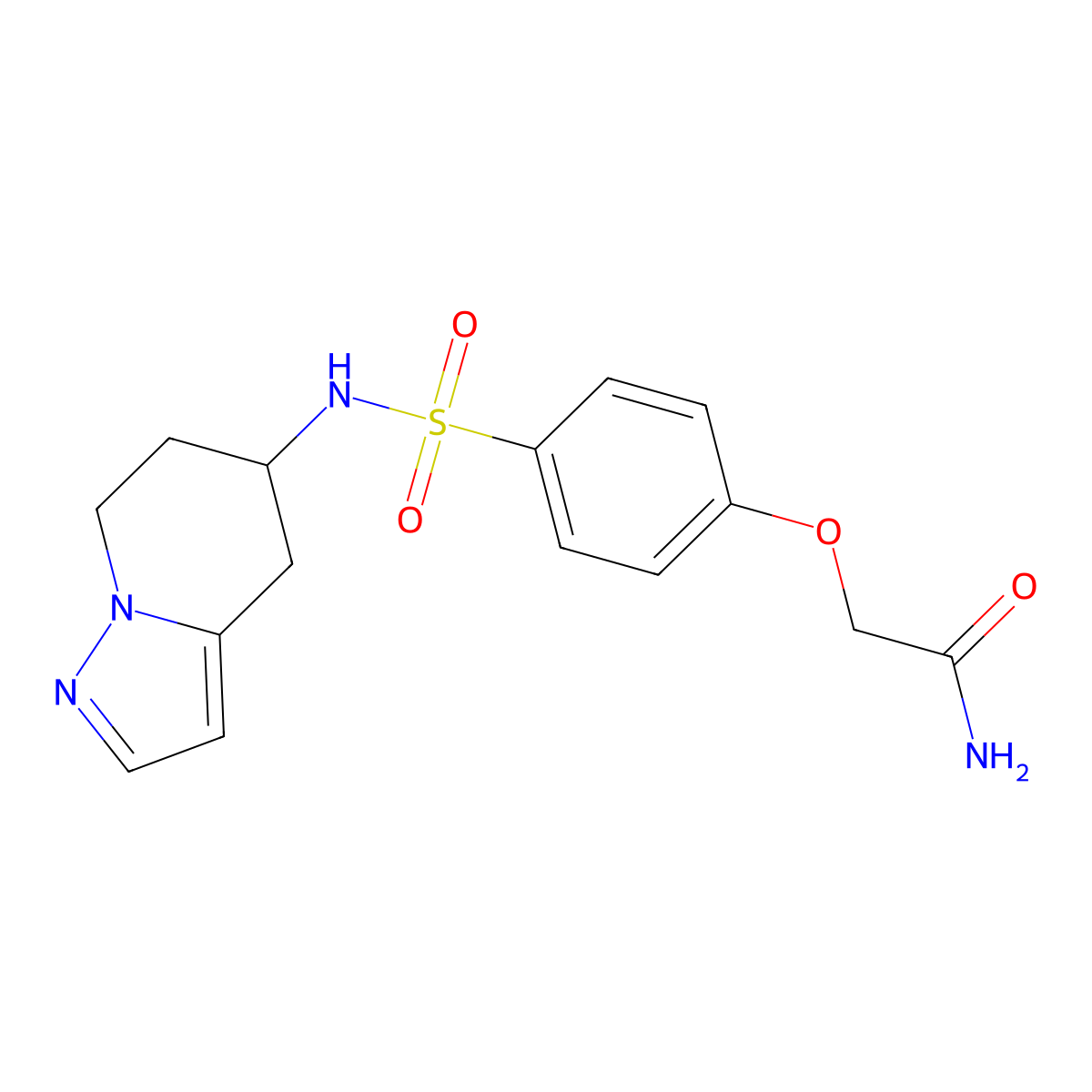 2-(4-(N-(4,5,6,7-tetrahydropyrazolo[1,5-a]pyridin-5-yl)sulfamoyl)phenoxy)acetamide molecular structure, CAS 2034588-97-9