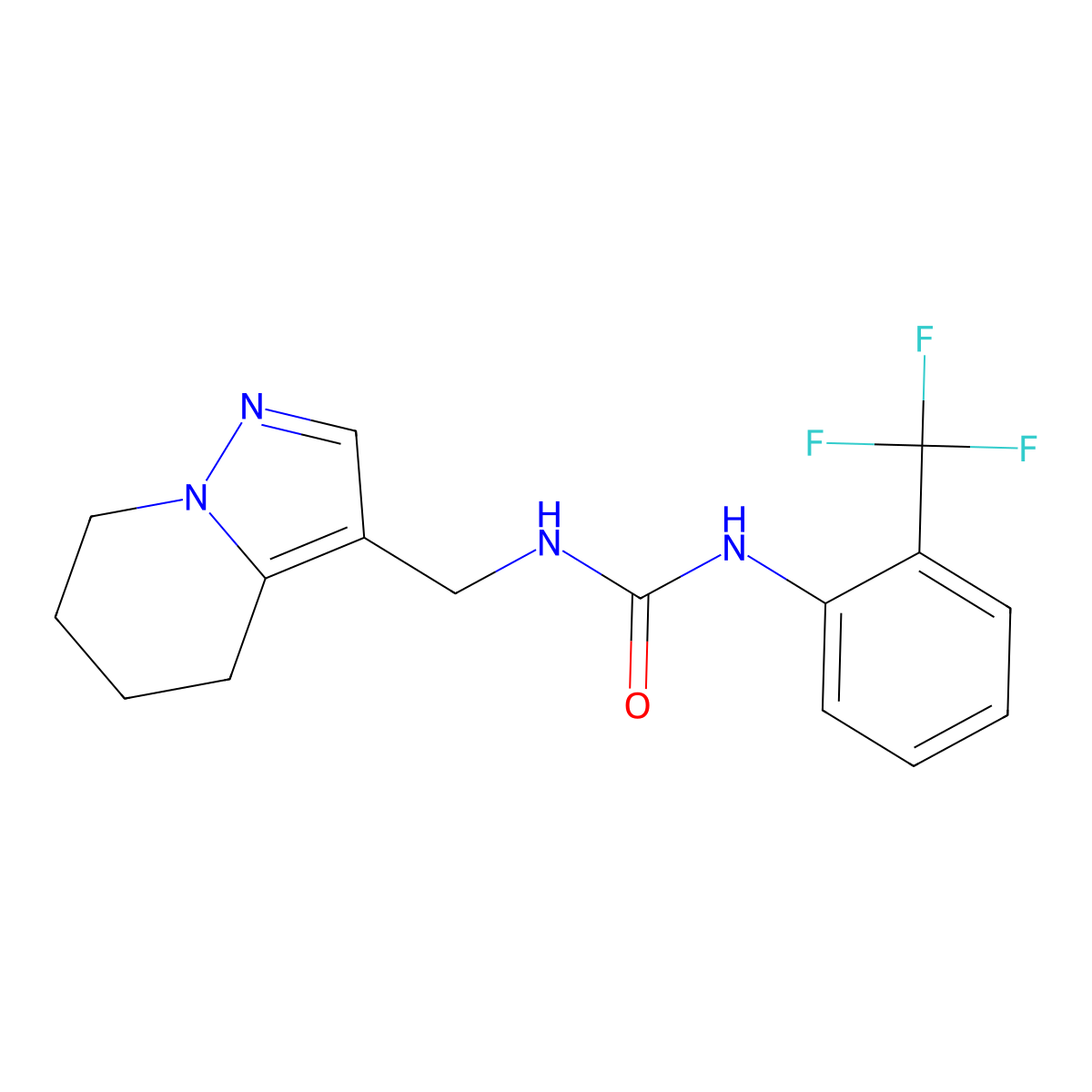 1-((4,5,6,7-Tetrahydropyrazolo[1,5-a]pyridin-3-yl)methyl)-3-(2-(trifluoromethyl)phenyl)urea molecular structure, CAS 2034589-02-9