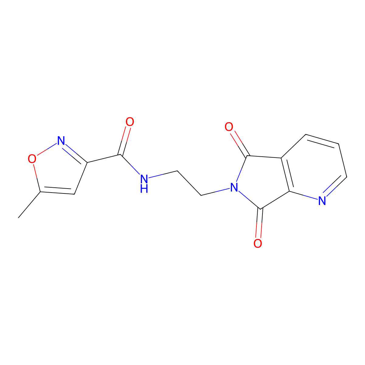 N-(2-(5,7-dioxo-5H-pyrrolo[3,4-b]pyridin-6(7H)-yl)ethyl)-5-methylisoxazole-3-carboxamide molecular structure, CAS 2034589-04-1