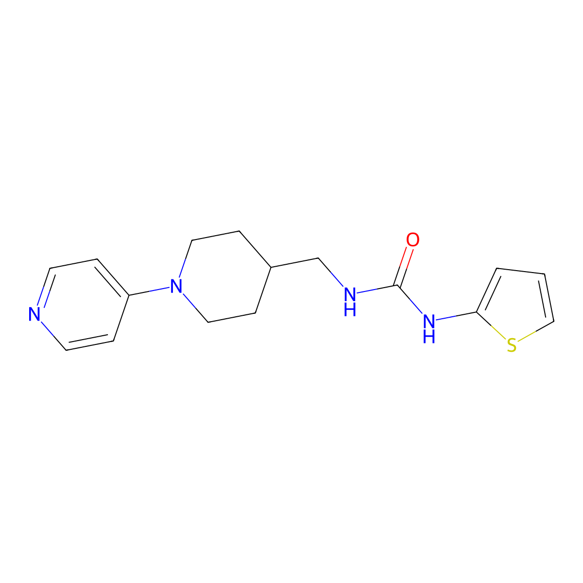 1-((1-(Pyridin-4-yl)piperidin-4-yl)methyl)-3-(thiophen-2-yl)urea molecular structure, CAS 2034589-07-4