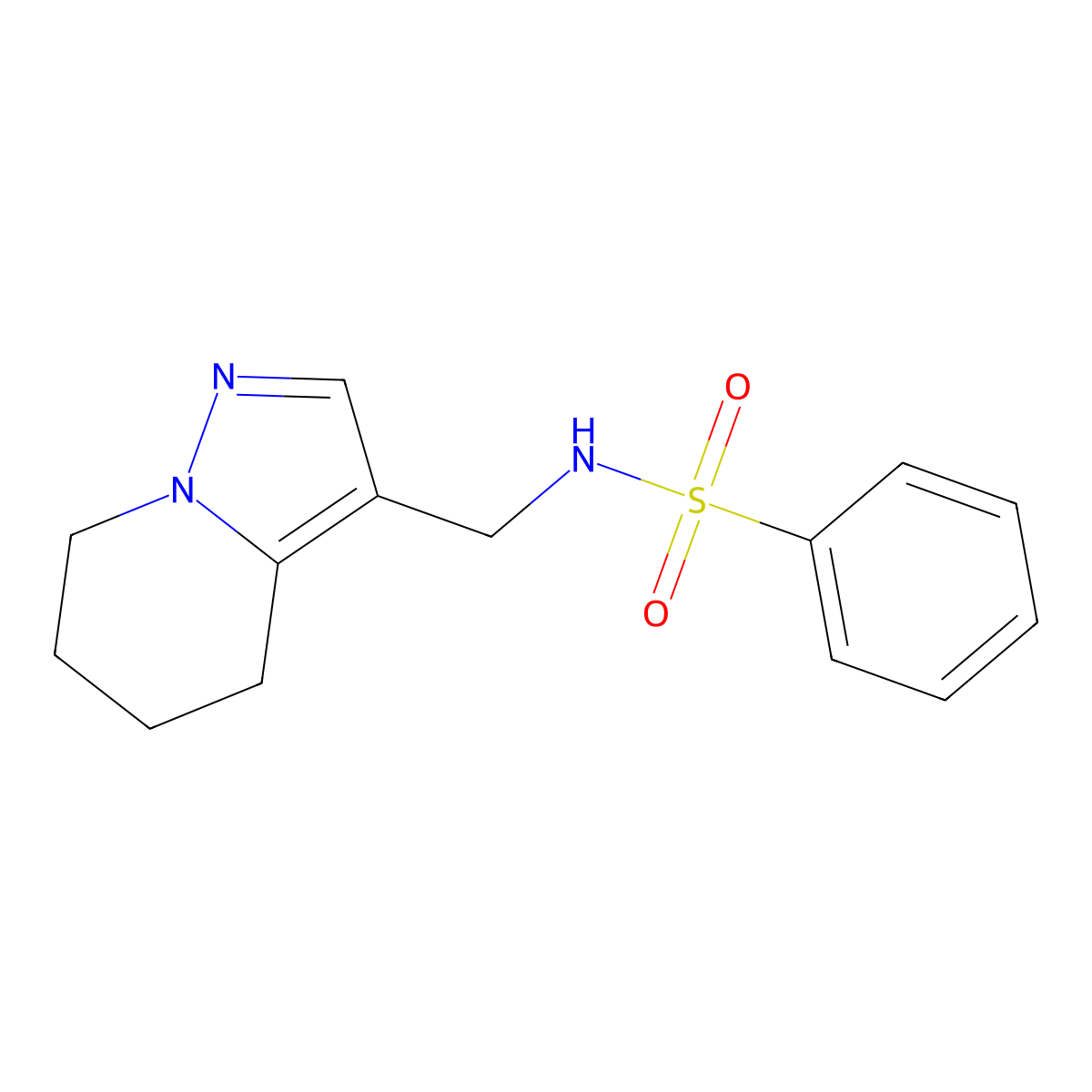 N-((4,5,6,7-tetrahydropyrazolo[1,5-a]pyridin-3-yl)methyl)benzenesulfonamide molecular structure, CAS 2034589-08-5