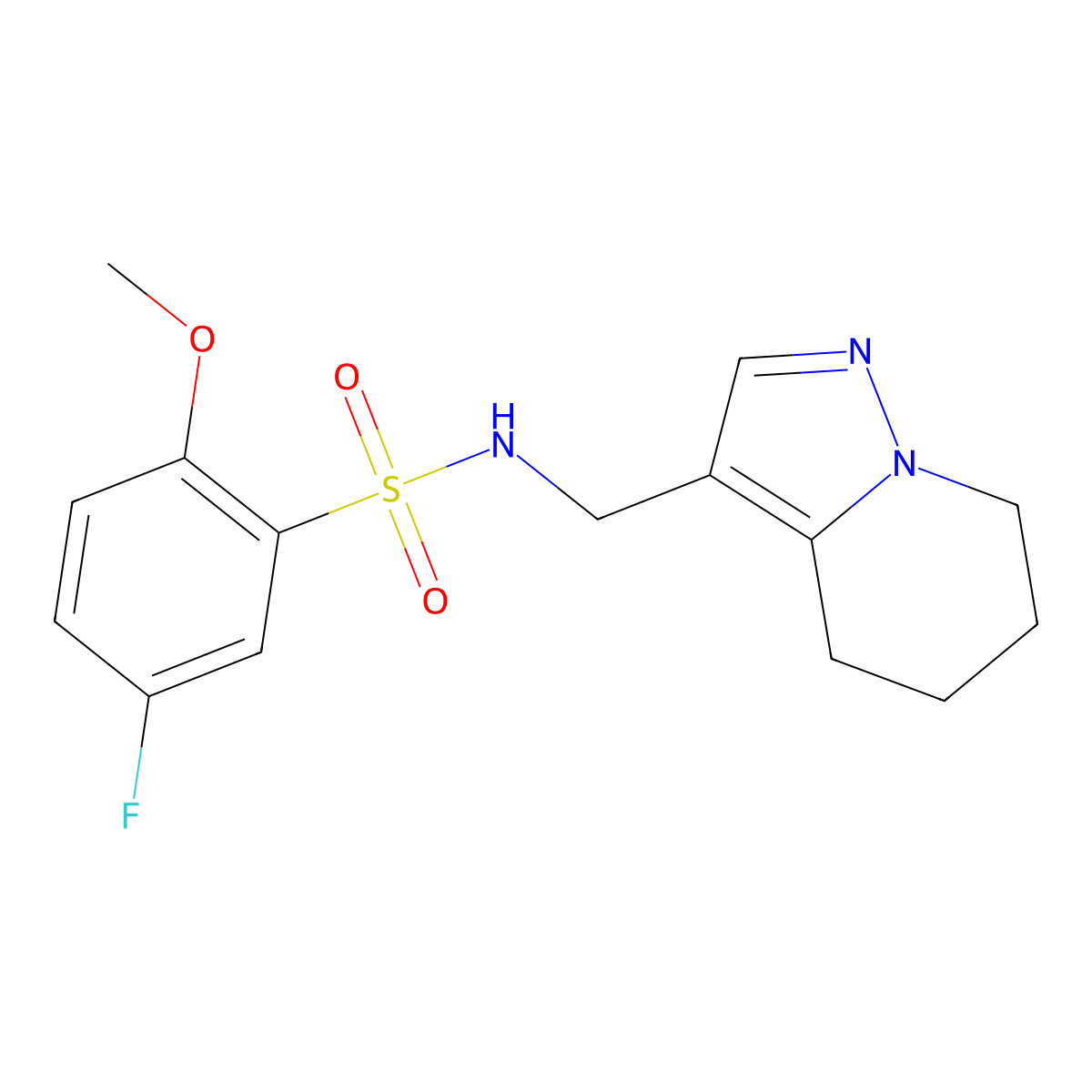 5-fluoro-2-methoxy-N-((4,5,6,7-tetrahydropyrazolo[1,5-a]pyridin-3-yl)methyl)benzenesulfonamide molecular structure, CAS 2034589-15-4