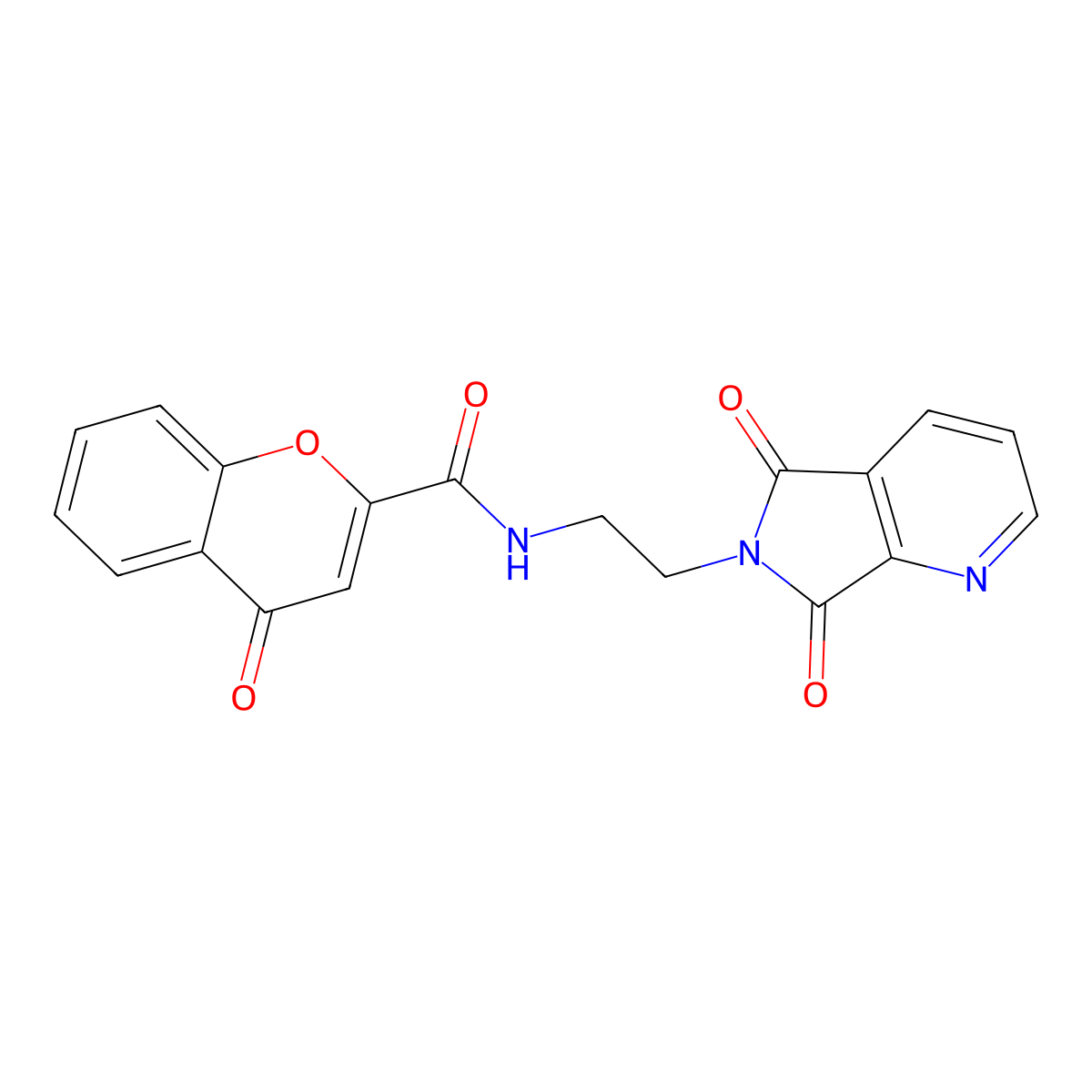 N-(2-(5,7-dioxo-5H-pyrrolo[3,4-b]pyridin-6(7H)-yl)ethyl)-4-oxo-4H-chromene-2-carboxamide molecular structure, CAS 2034589-19-8