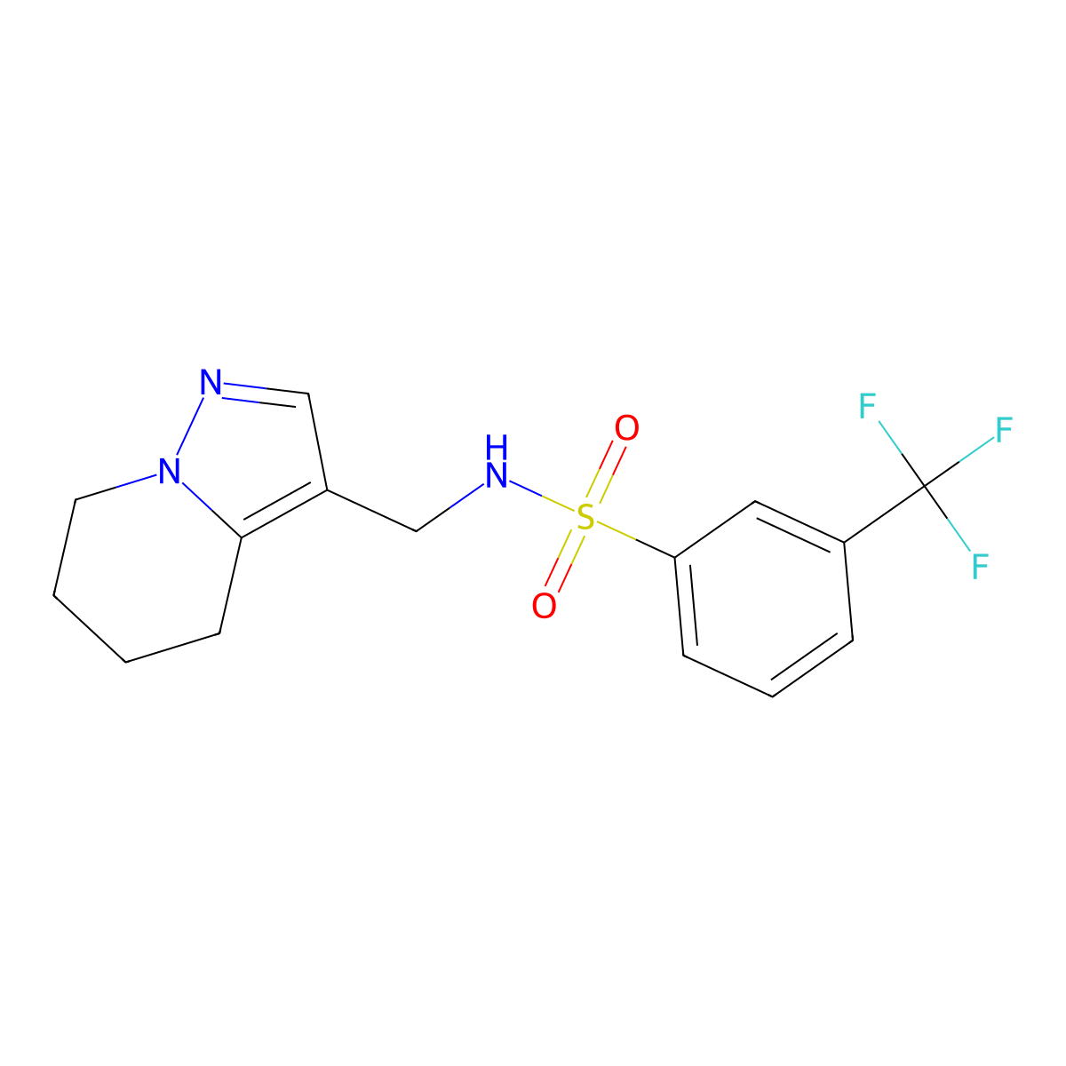 N-((4,5,6,7-tetrahydropyrazolo[1,5-a]pyridin-3-yl)methyl)-3-(trifluoromethyl)benzenesulfonamide molecular structure, CAS 2034589-32-5