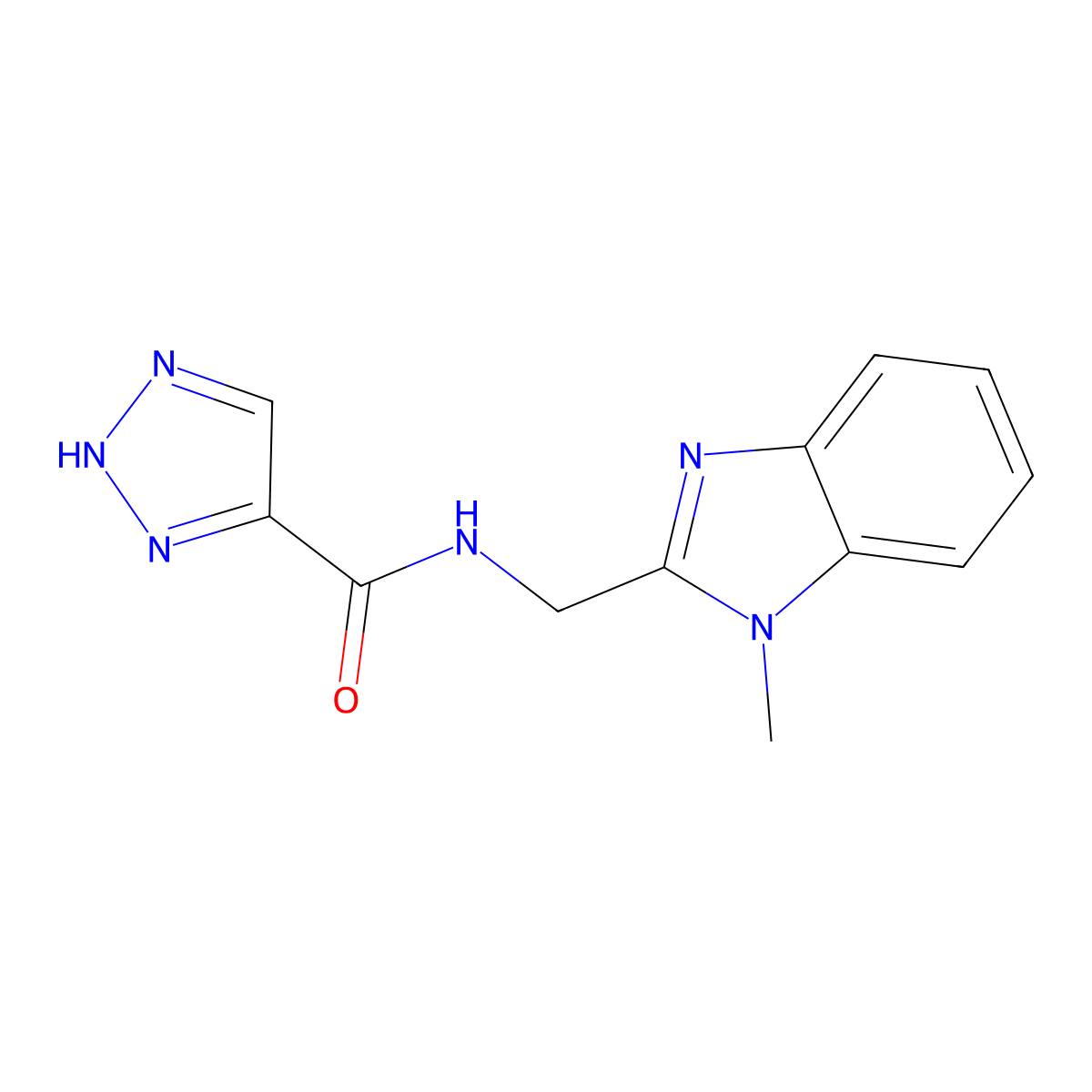 N-((1-methyl-1H-benzo[d]imidazol-2-yl)methyl)-1H-1,2,3-triazole-5-carboxamide molecular structure, CAS 2034589-38-1