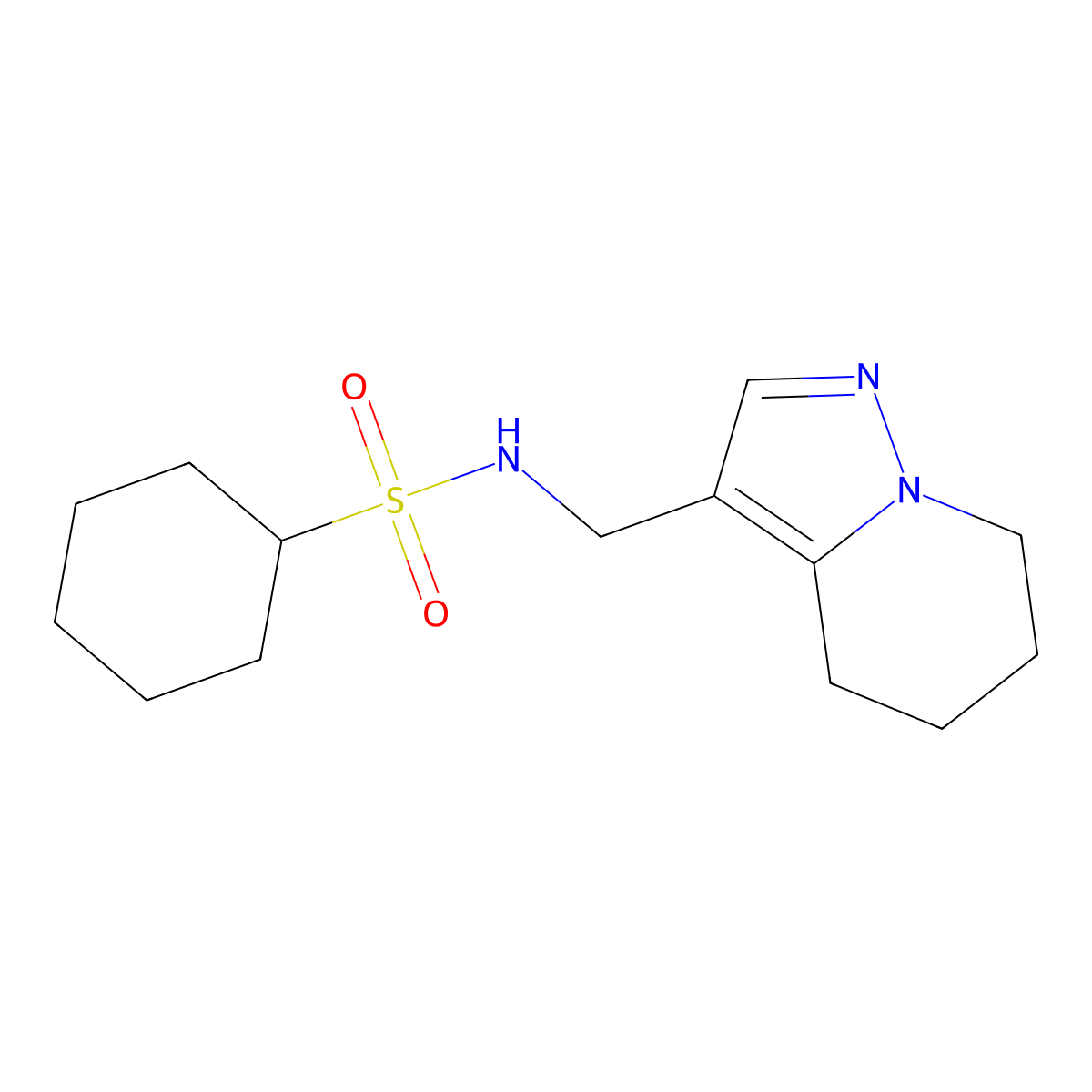 N-((4,5,6,7-tetrahydropyrazolo[1,5-a]pyridin-3-yl)methyl)cyclohexanesulfonamide molecular structure, CAS 2034589-43-8