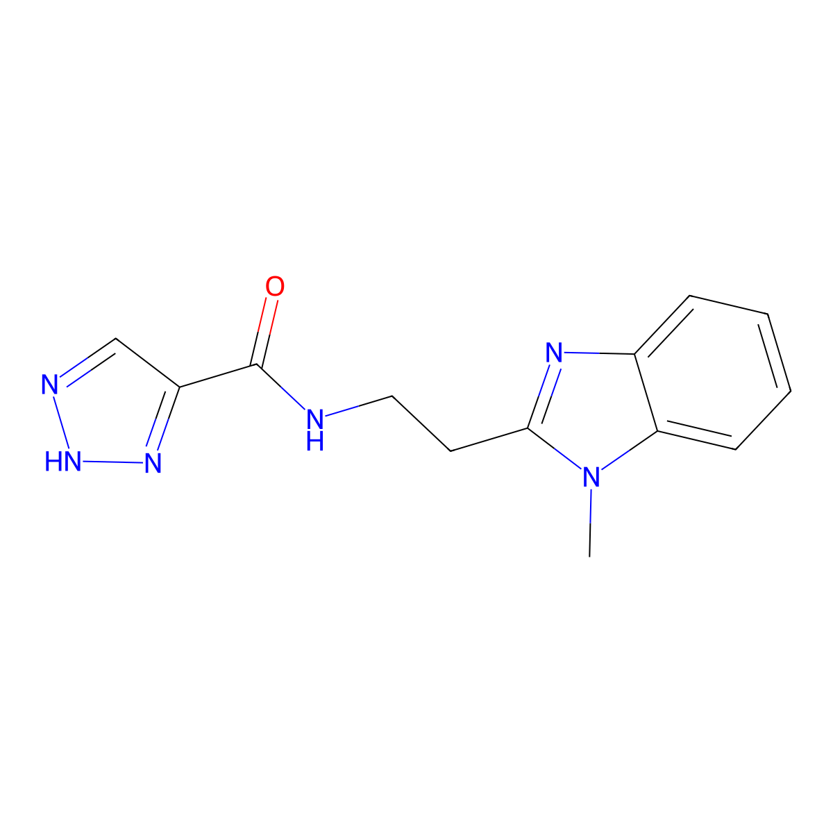 N-(2-(1-methyl-1H-benzo[d]imidazol-2-yl)ethyl)-1H-1,2,3-triazole-5-carboxamide molecular structure, CAS 2034589-49-4