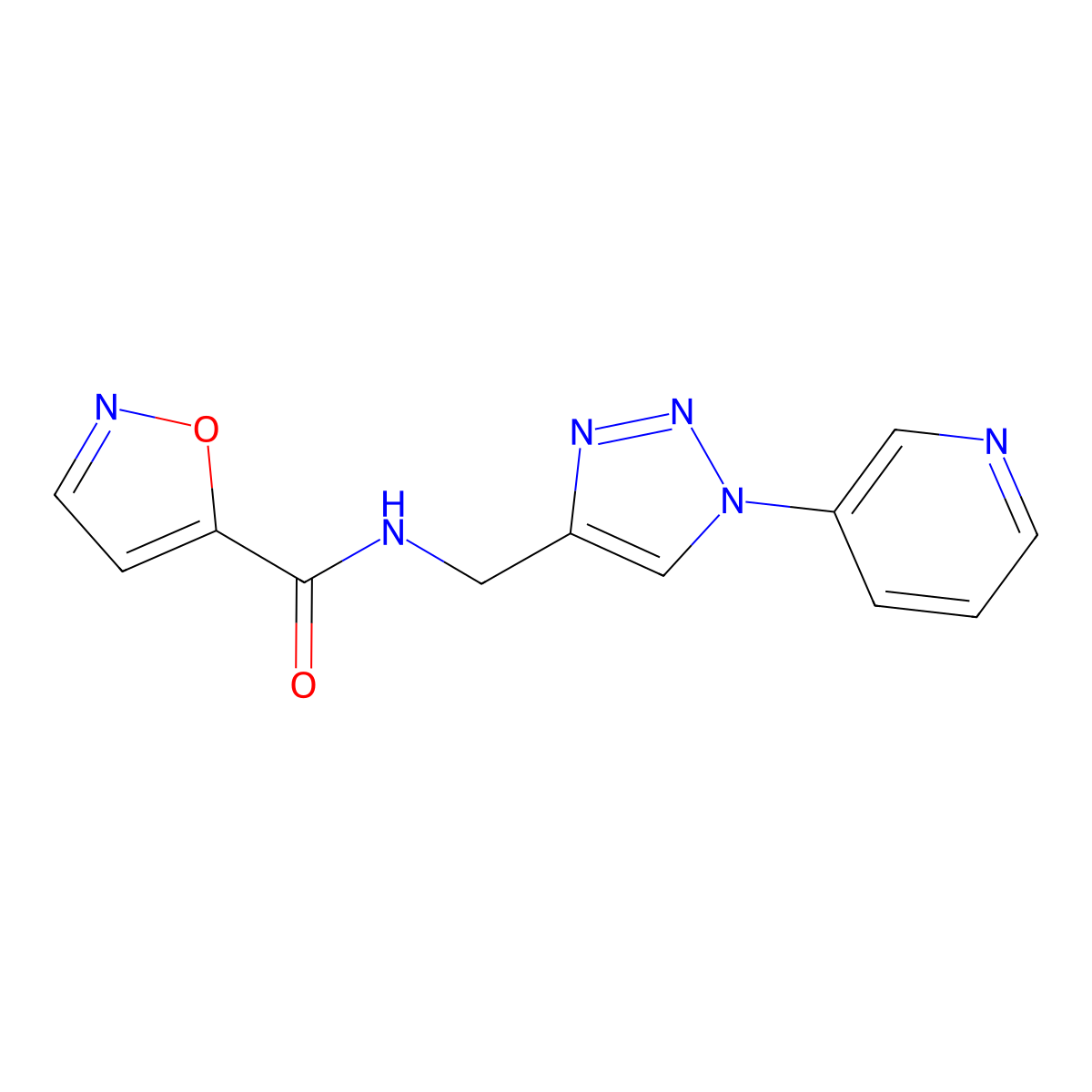 N-((1-(pyridin-3-yl)-1H-1,2,3-triazol-4-yl)methyl)isoxazole-5-carboxamide molecular structure, CAS 2034589-50-7