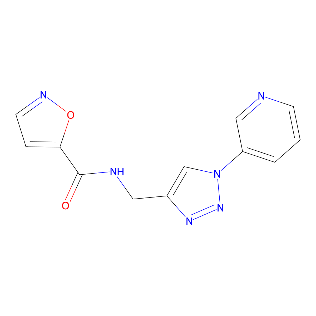 N-((1-(pyridin-3-yl)-1H-1,2,3-triazol-4-yl)methyl)isoxazole-5-carboxamide molecular structure, CAS 2034589-50-7