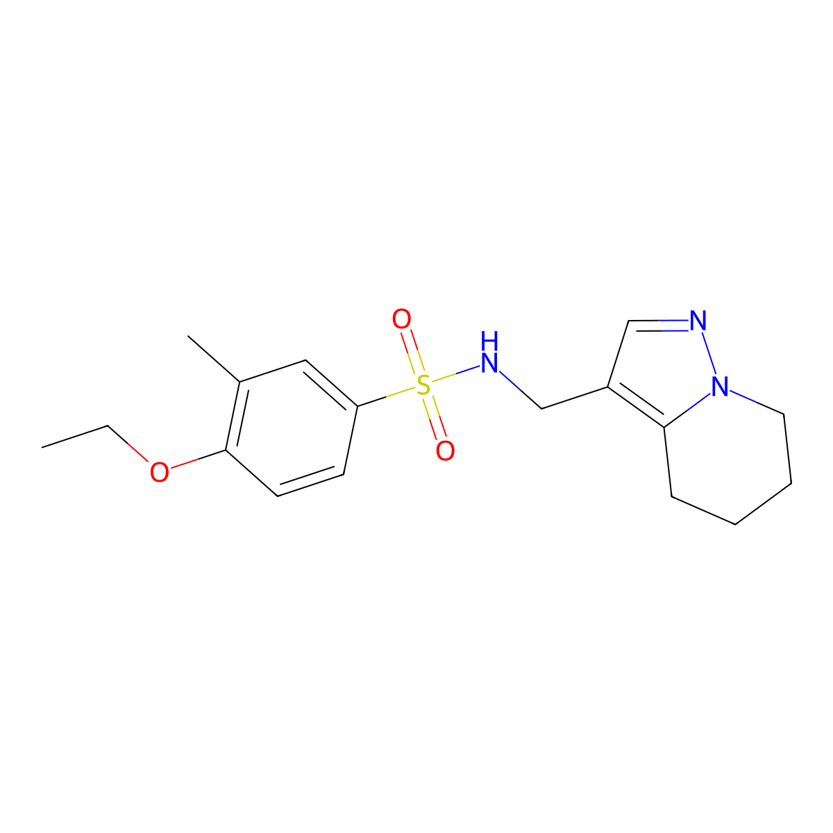 4-ethoxy-3-methyl-N-((4,5,6,7-tetrahydropyrazolo[1,5-a]pyridin-3-yl)methyl)benzenesulfonamide molecular structure, CAS 2034589-55-2