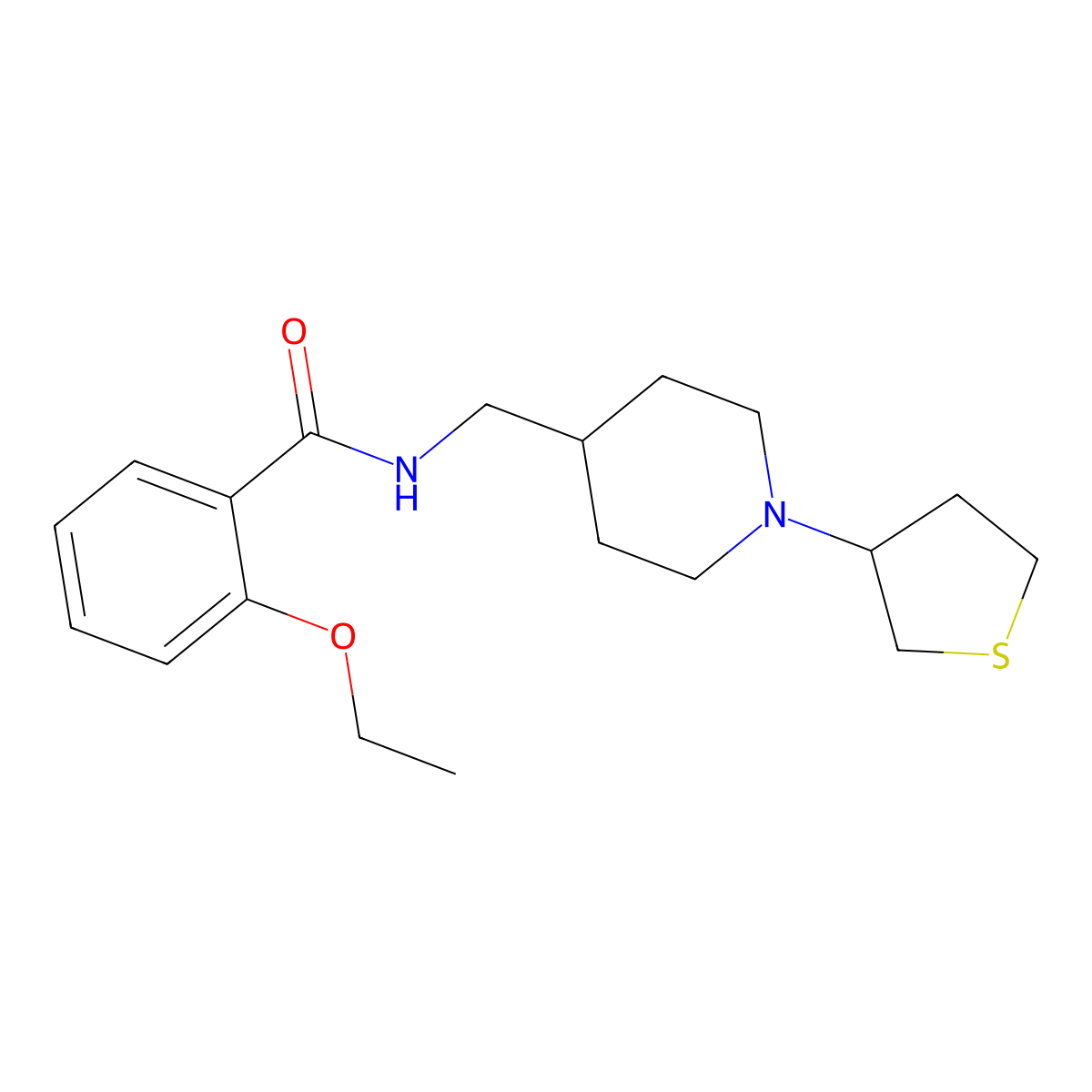 2-ethoxy-N-((1-(tetrahydrothiophen-3-yl)piperidin-4-yl)methyl)benzamide molecular structure, CAS 2034589-71-2