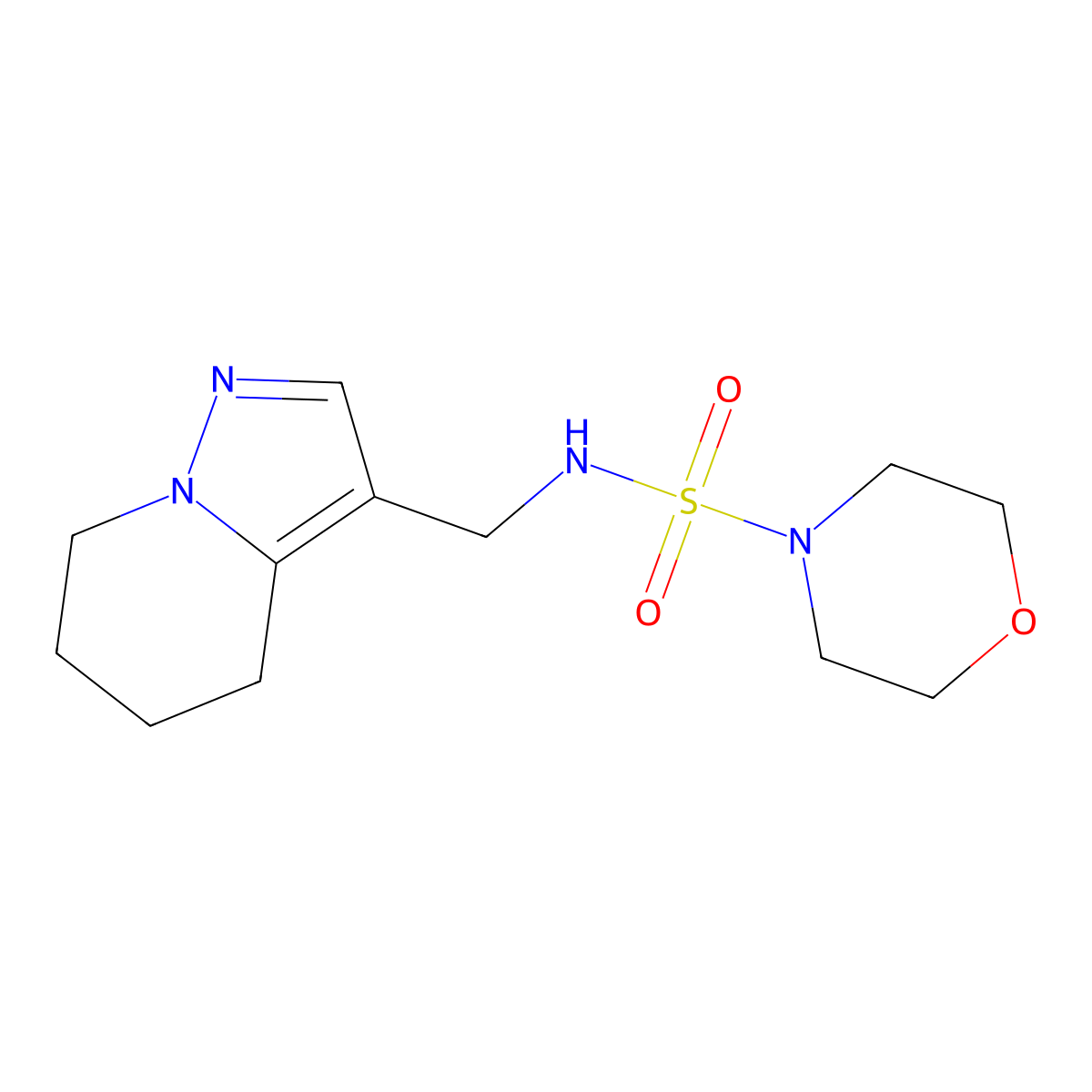 N-((4,5,6,7-tetrahydropyrazolo[1,5-a]pyridin-3-yl)methyl)morpholine-4-sulfonamide molecular structure, CAS 2034589-81-4