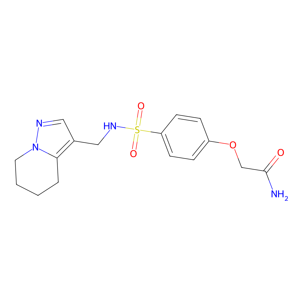 2-(4-(N-((4,5,6,7-tetrahydropyrazolo[1,5-a]pyridin-3-yl)methyl)sulfamoyl)phenoxy)acetamide molecular structure, CAS 2034589-86-9