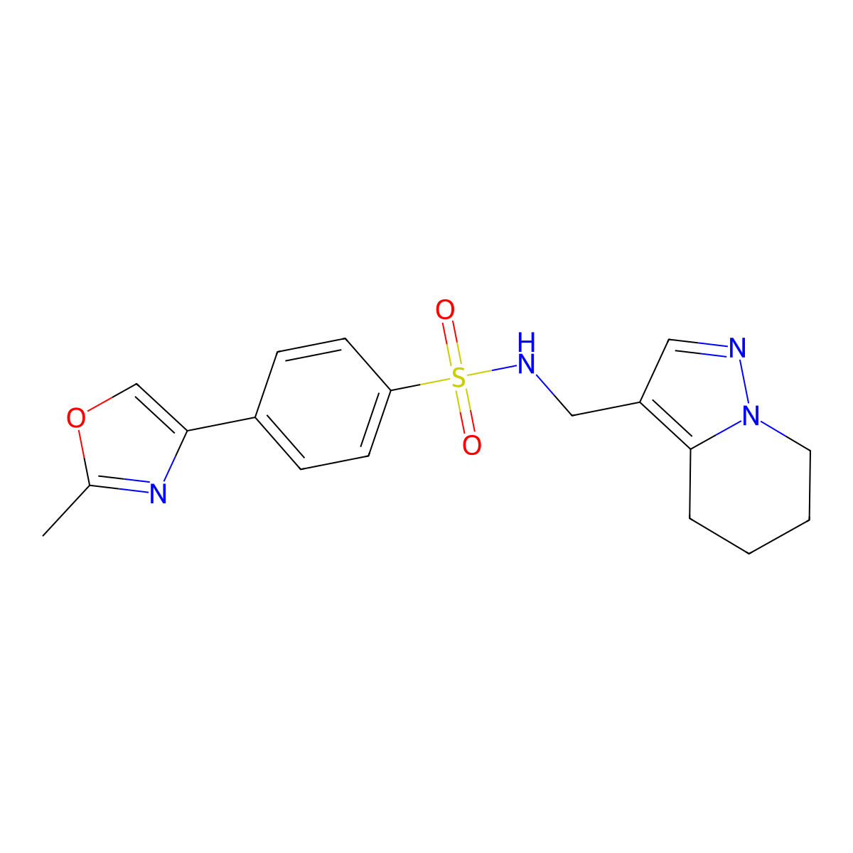 4-(2-methyloxazol-4-yl)-N-((4,5,6,7-tetrahydropyrazolo[1,5-a]pyridin-3-yl)methyl)benzenesulfonamide molecular structure, CAS 2034589-94-9