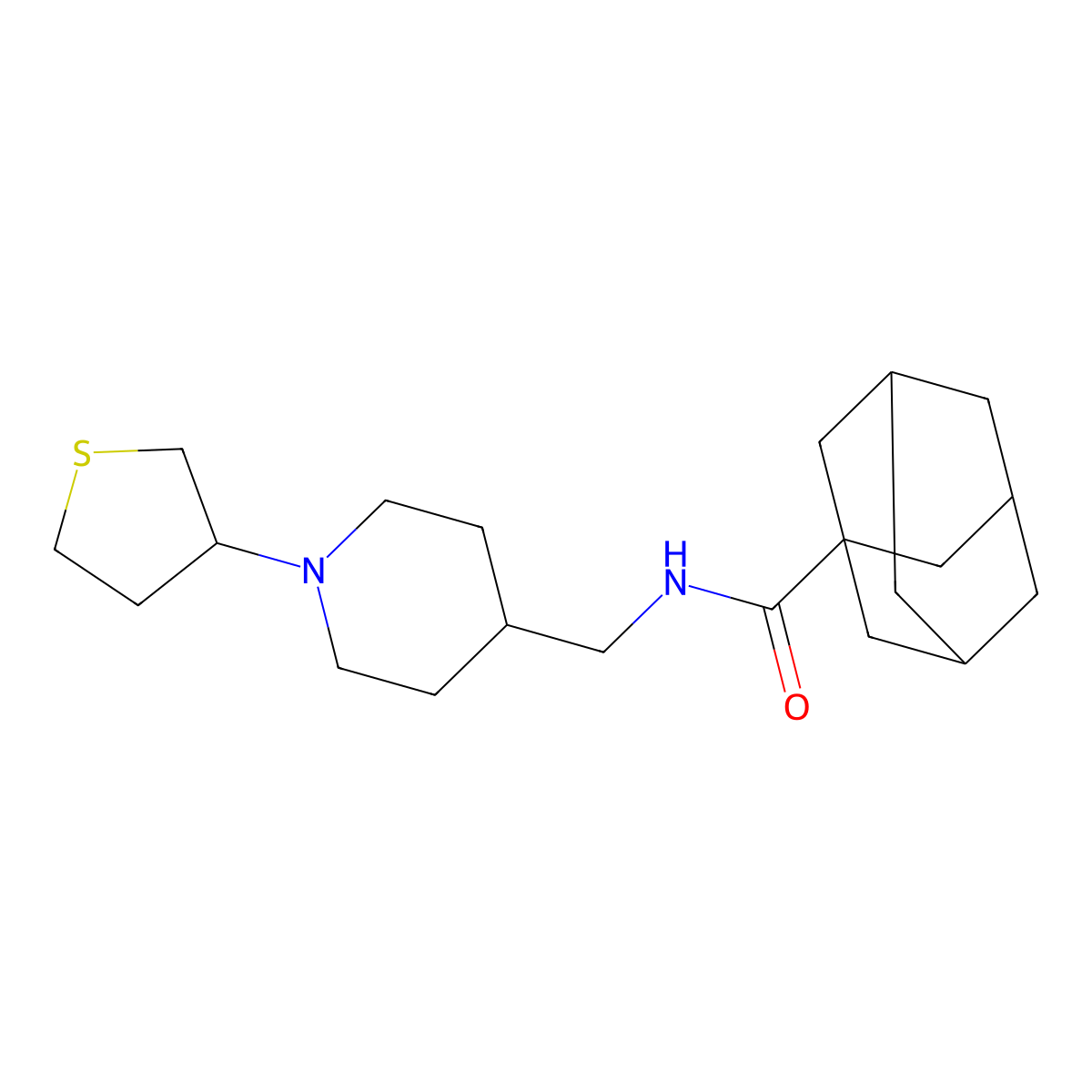 N-{[1-(thiolan-3-yl)piperidin-4-yl]methyl}adamantane-1-carboxamide molecular structure, CAS 2034589-95-0