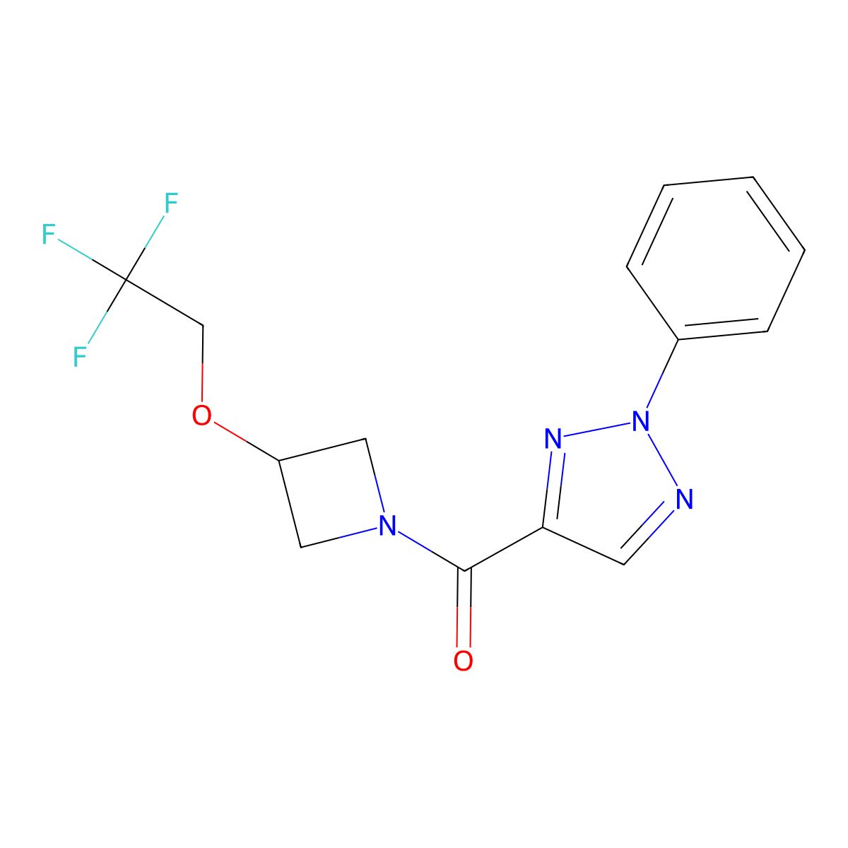 (2-phenyl-2H-1,2,3-triazol-4-yl)(3-(2,2,2-trifluoroethoxy)azetidin-1-yl)methanone molecular structure, CAS 2034590-02-6