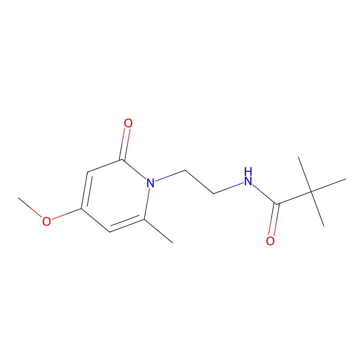 N-(2-(4-methoxy-6-methyl-2-oxopyridin-1(2H)-yl)ethyl)pivalamide molecular structure, CAS 2034590-10-6