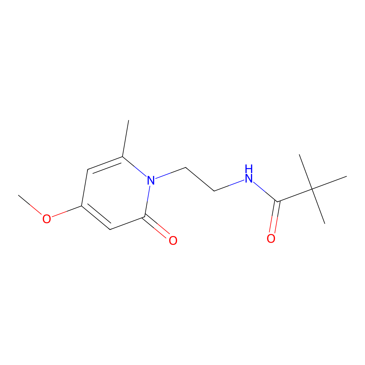 N-(2-(4-methoxy-6-methyl-2-oxopyridin-1(2H)-yl)ethyl)pivalamide molecular structure, CAS 2034590-10-6